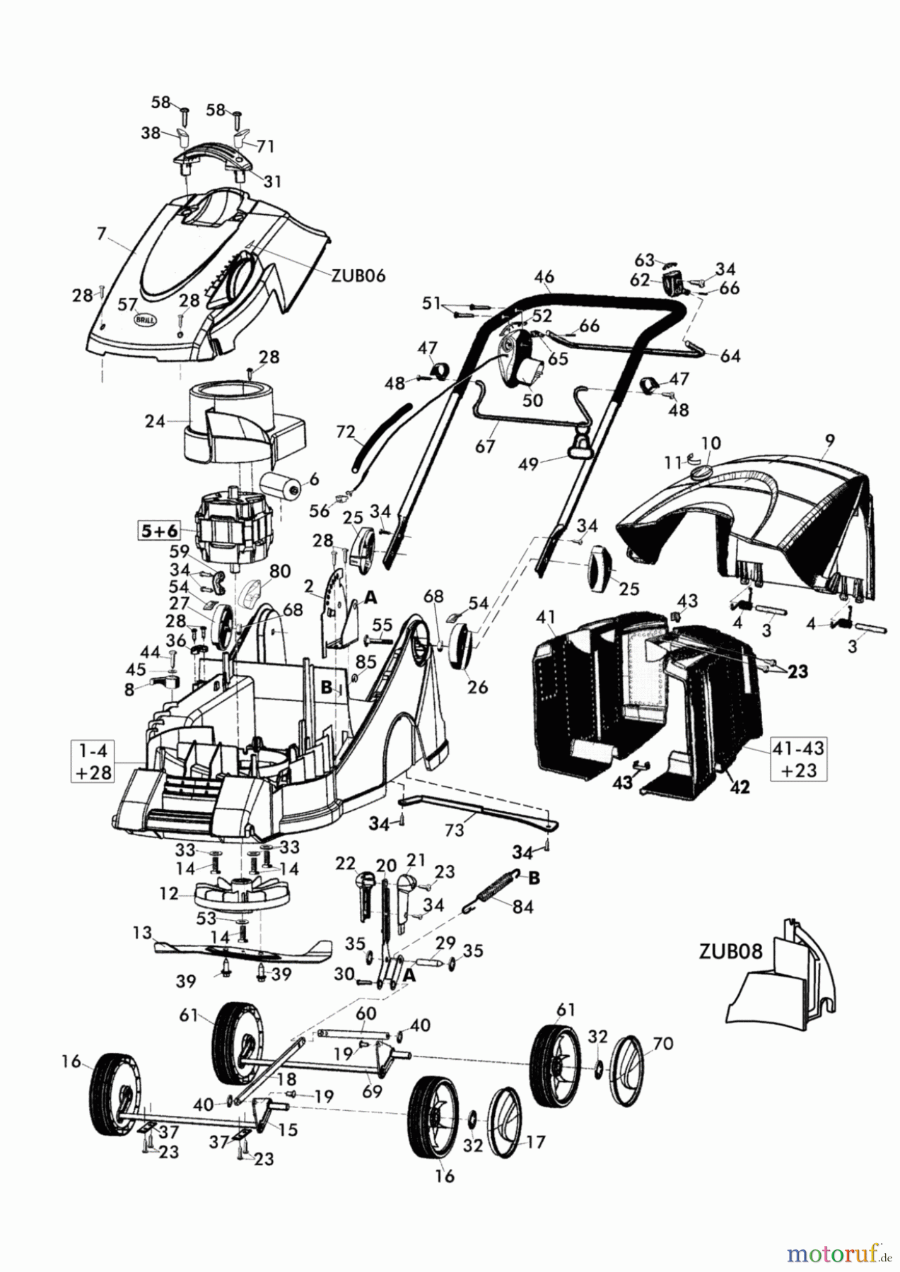Brill Elektrorasenmäher Evolution 41 EM ab 01/2008 Seite 1
