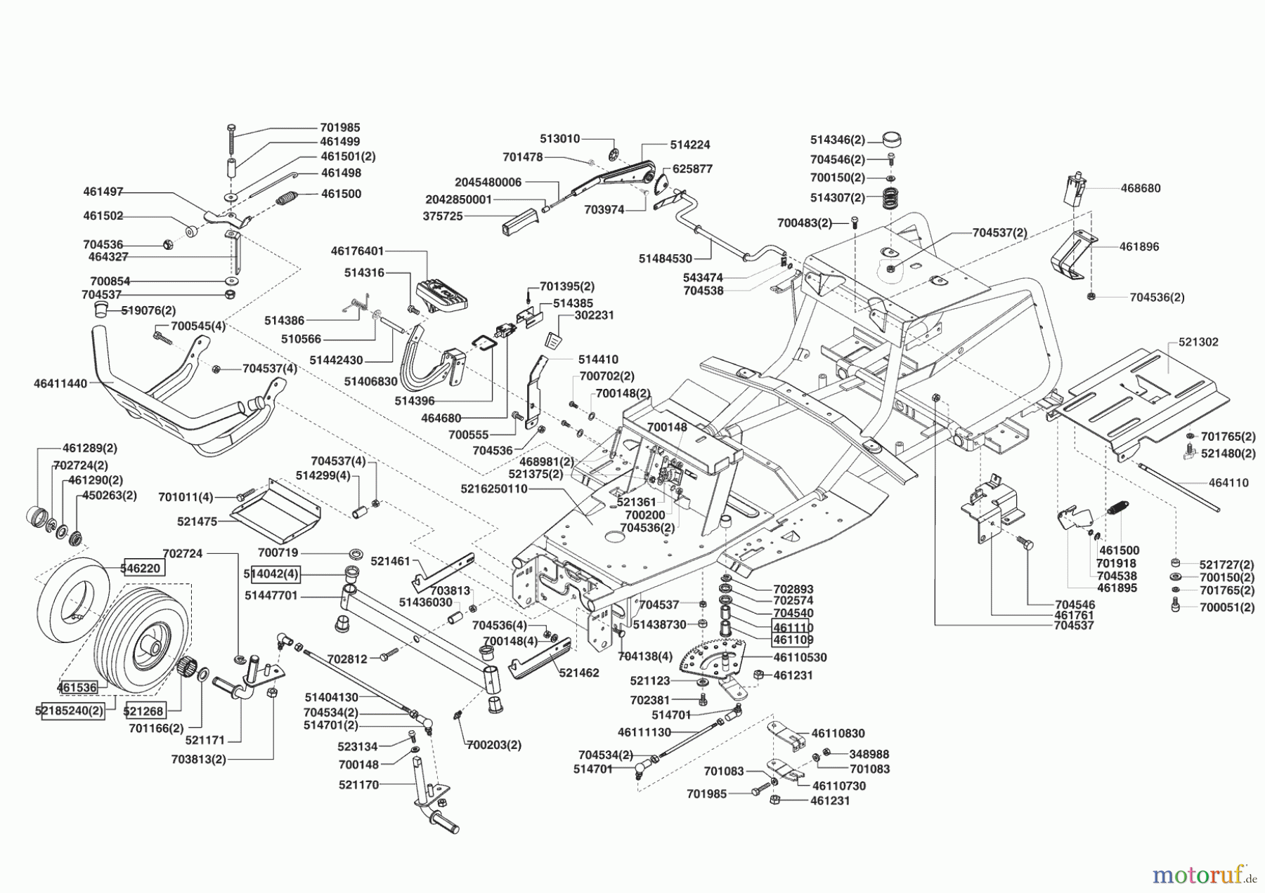 Powerline Gartentechnik Rasentraktor T 15-102 HDE-K (F) 12/2008 - 03/2009 Seite 2