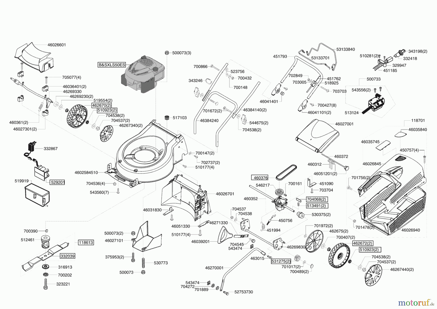 Migros Gartentechnik Benzinrasenmäher 47 BHRE PROFI LINE 01/2009 - 06/2012 Seite 1