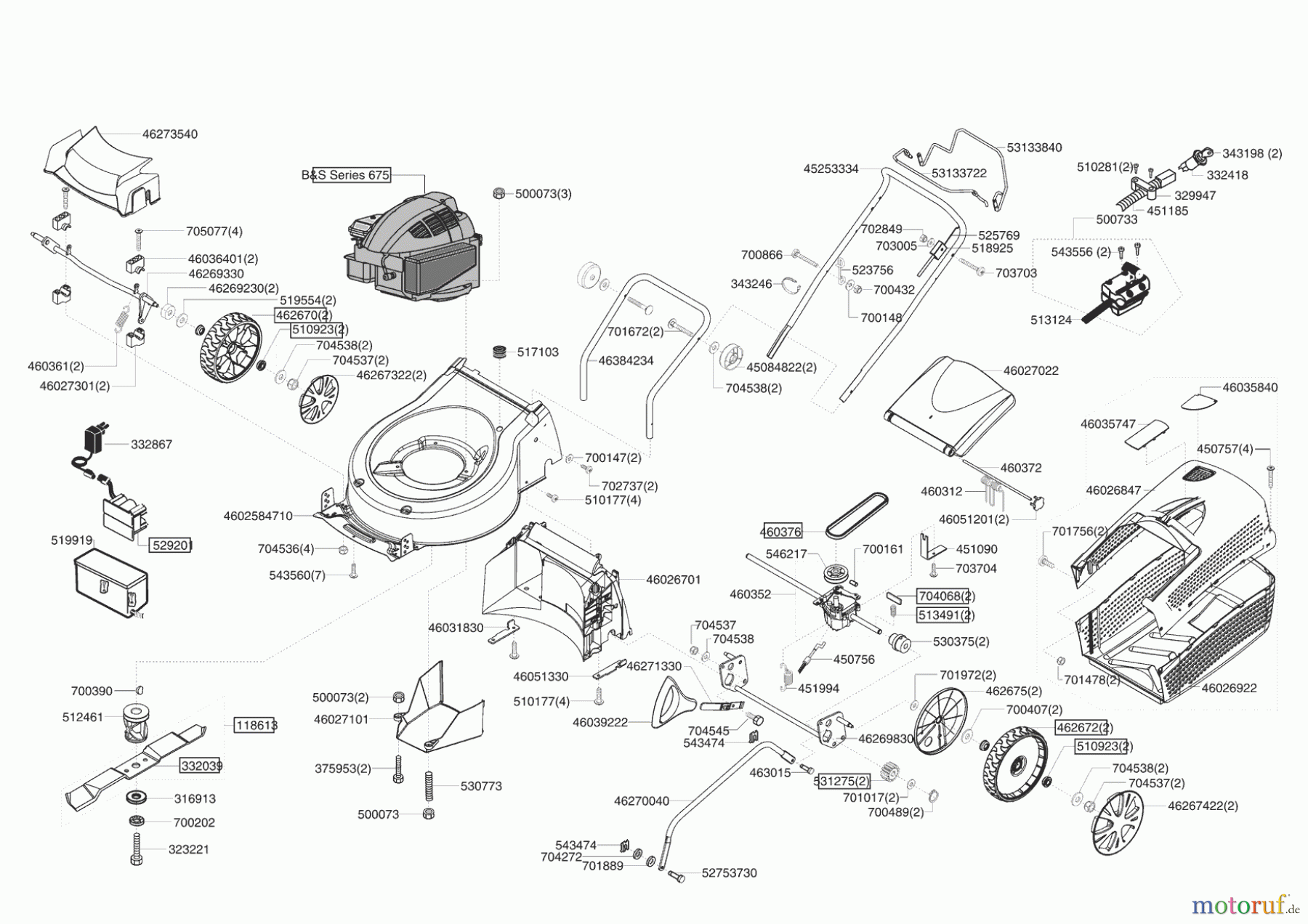 Brill Gartentechnik Benzinrasenmäher STEELLINE 46 XL RE 6.0   01/2009 - 11/2009 Seite 1