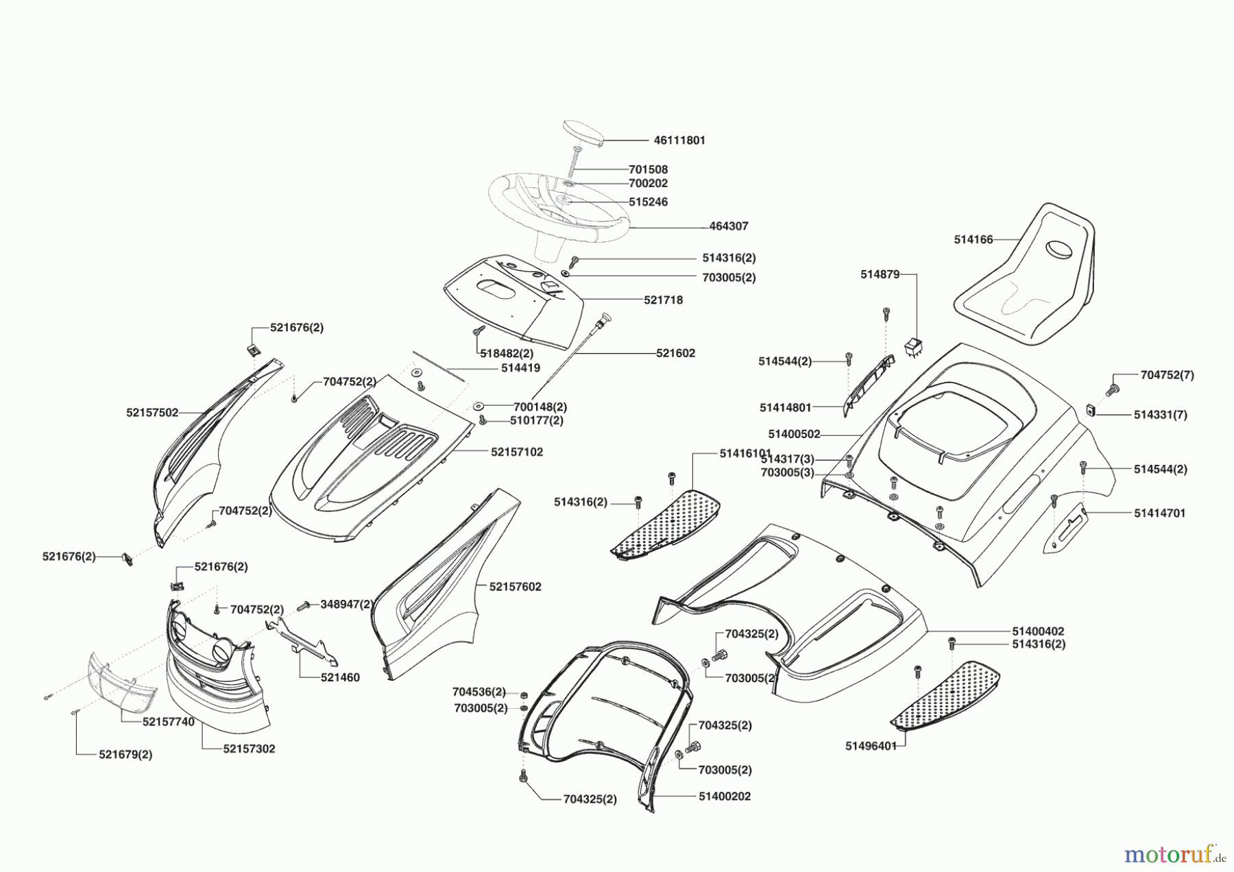 Powerline Gartentechnik Rasentraktor T 17-102 SP-H V2 ab 02/2009 Seite 1