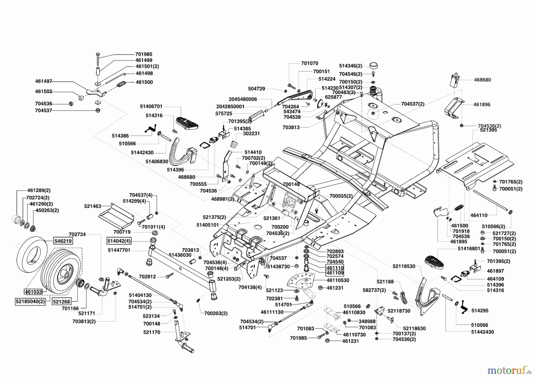  Mr. Gardener Gartentechnik Rasentraktor B 125/74 ab 02/2009 Seite 2