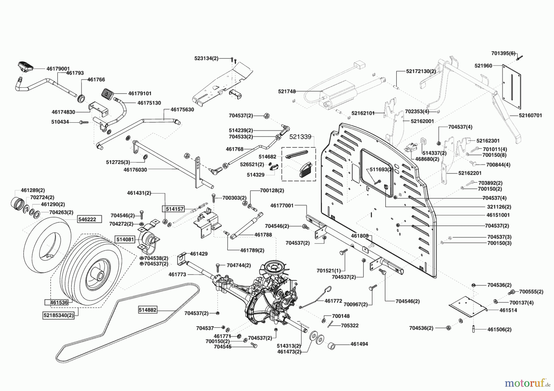Powerline Gartentechnik Rasentraktor T 16-102 HDE-H ab 02/2009 Seite 3