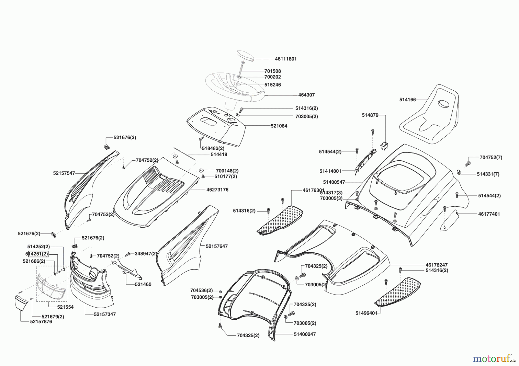 Brill Gartentechnik Rasentraktor Crossover 92/13 H 02/2009 - 01/2011 Seite 1