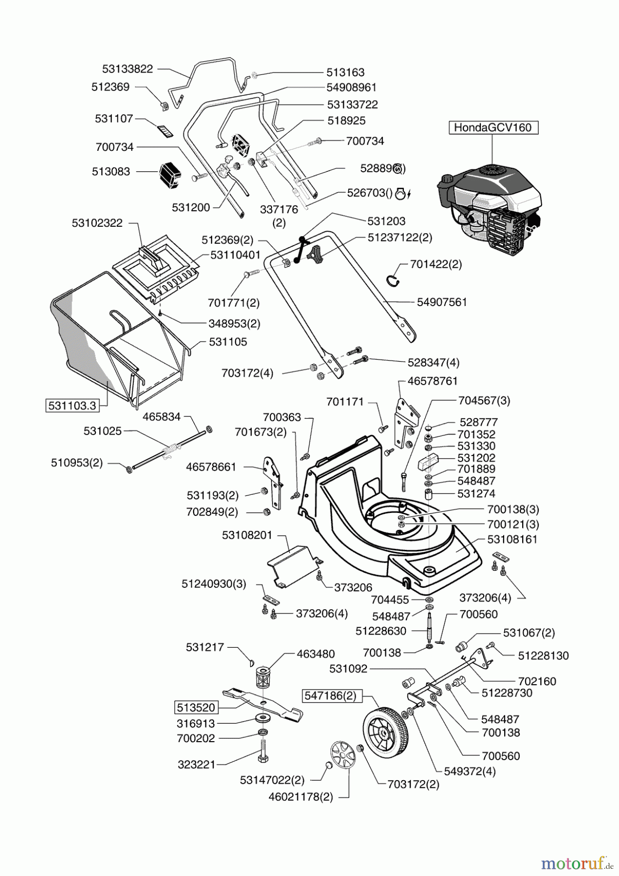 AL-KO Gartentechnik Benzinrasenmäher VALGARDEN BIG 501 AH55 ab 02/2009 Seite 1