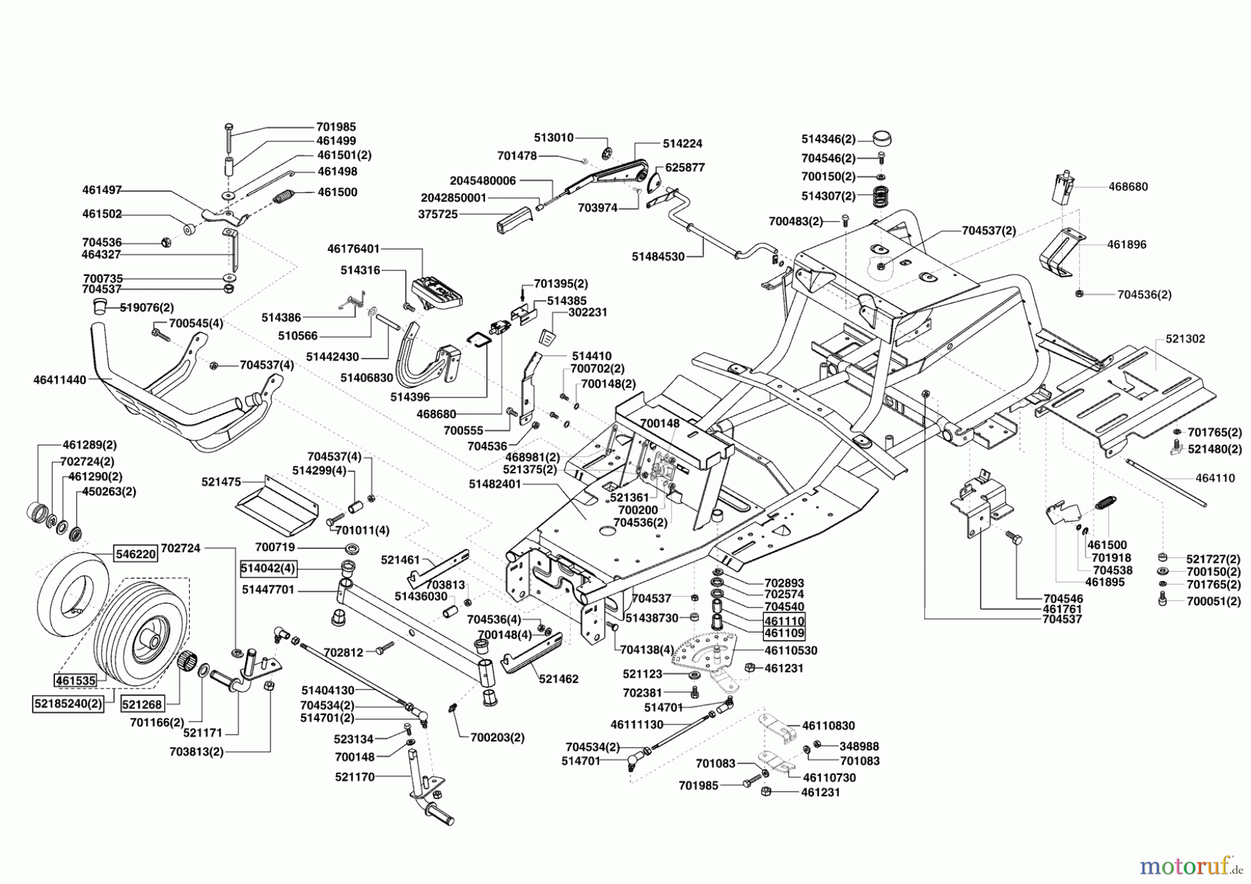 Powerline Gartentechnik Rasentraktor T 15-102 HD (F) ab 03/2009 Seite 2