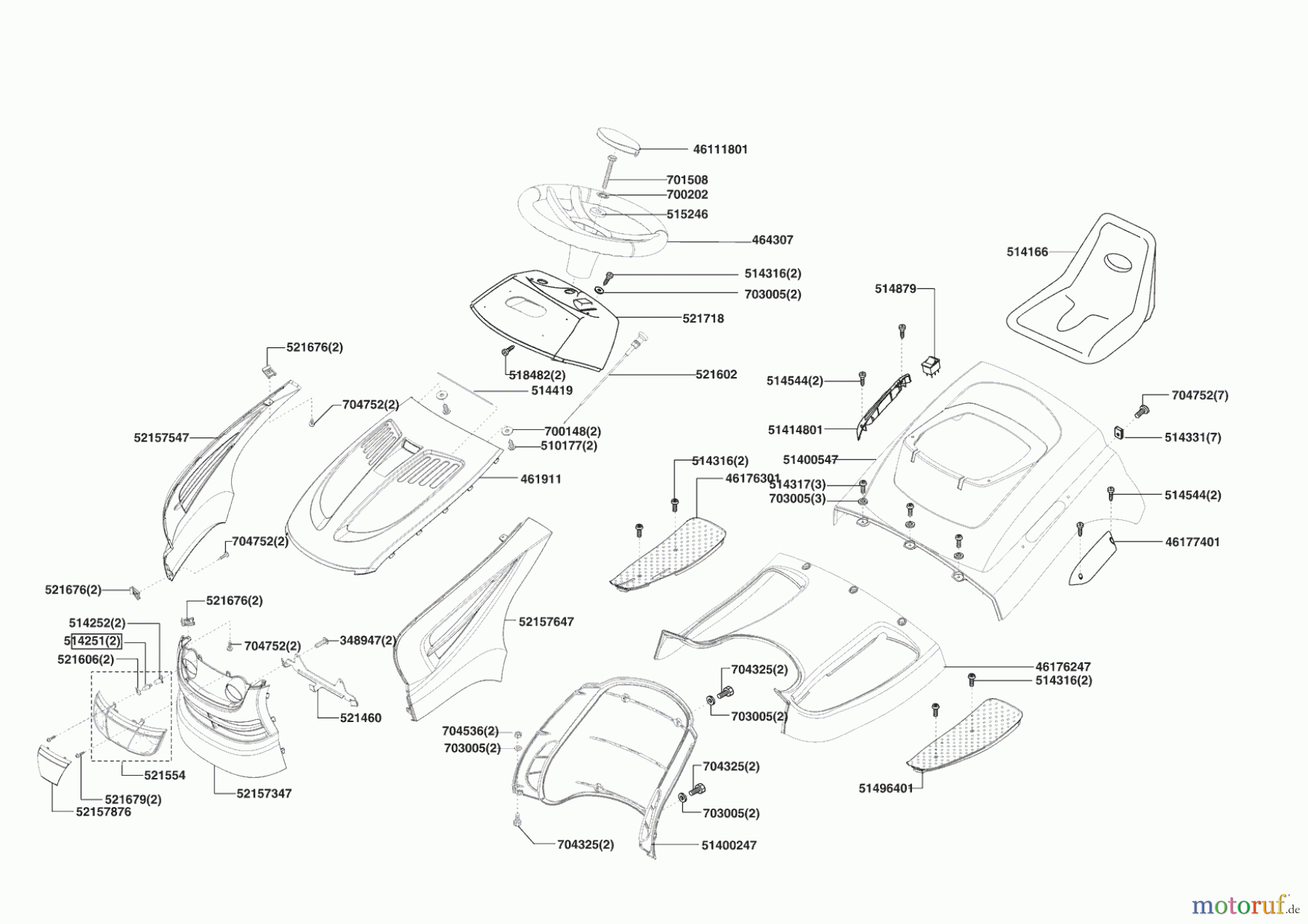  Brill Gartentechnik Rasentraktor Crossover 92/16 H OHV  03/2009 - 12/2009 Seite 1