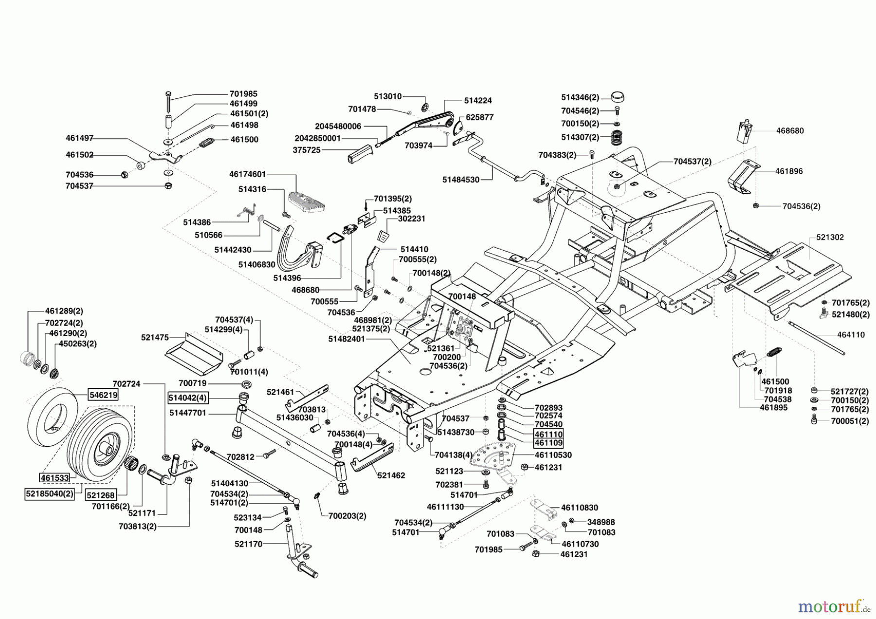 E-Flor Gartentechnik Rasentraktor T13-92 HF ab 03/2009 Seite 2