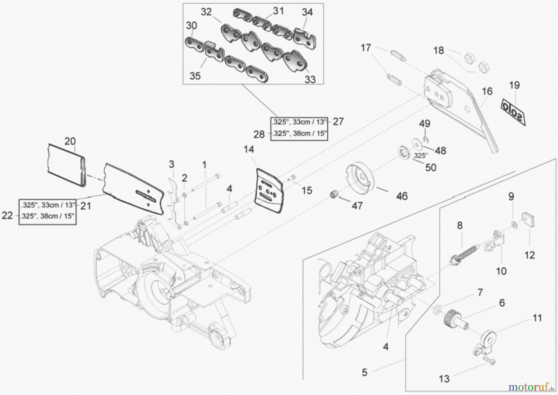  Solo by AL-KO Gartentechnik Kettensägen 644 ET 032009 Druck 9 644 711 03/2009 [SN: ET 032009 Druck 9 644 711] - 09/2009 [SN: S.Nr. 3292->; 092009 Druck 9 644 712] Seite 7