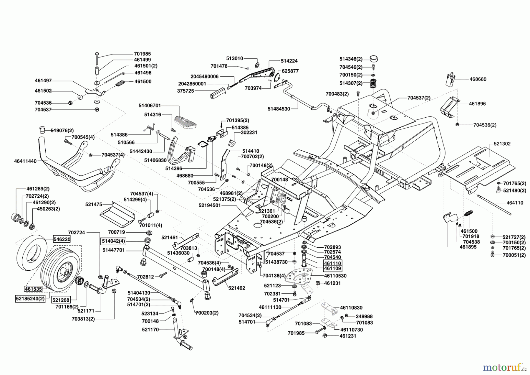 Powerline Gartentechnik Rasentraktor T18-102 HDS ab 11/2009 Seite 2