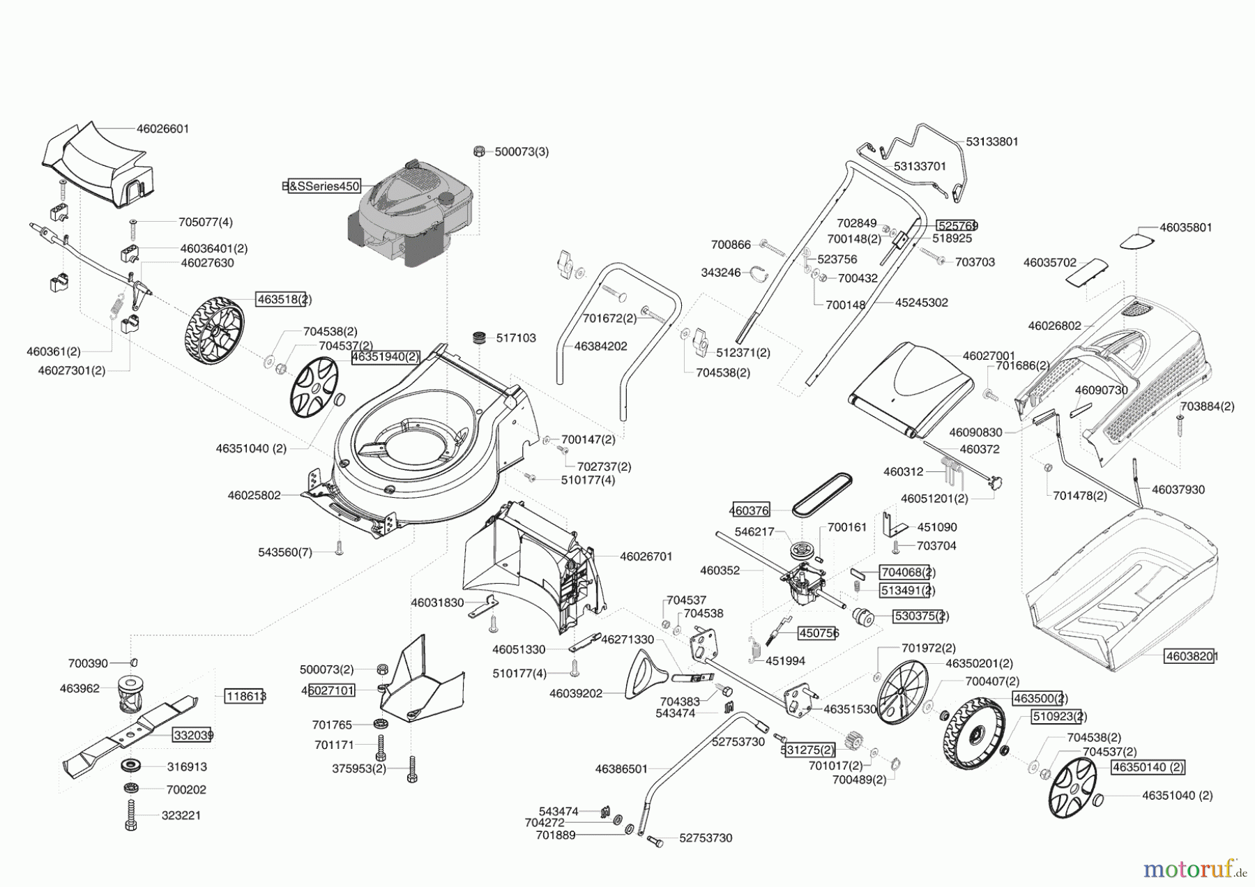 AL-KO Gartentechnik Benzinrasenmäher CLASSIC 460 BR ab 06/2011 Seite 1