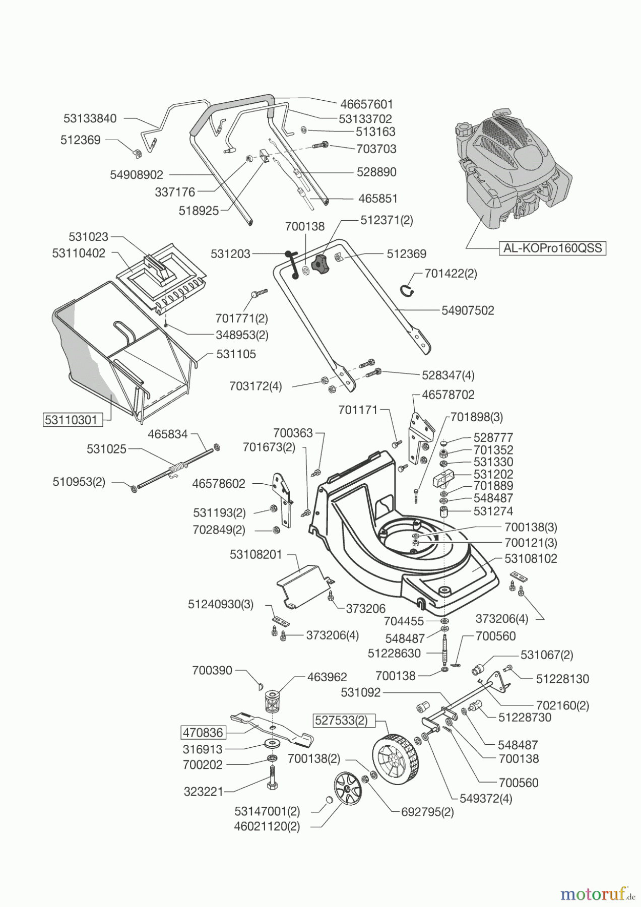AL-KO Gartentechnik Benzinrasenmäher OHV A 47 BR 02/2012 - 04/2012 Seite 1
