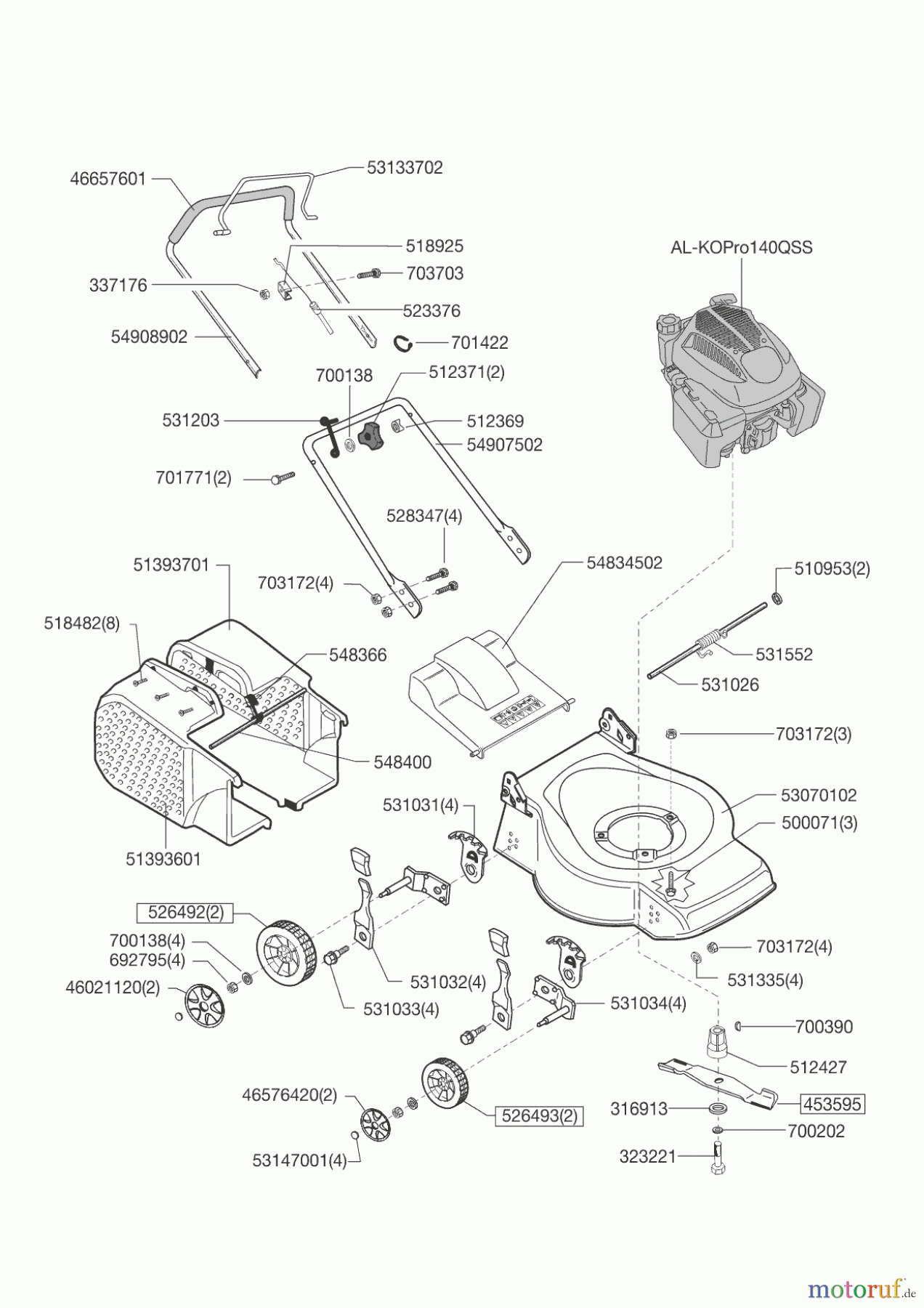  AL-KO Gartentechnik Benzinrasenmäher Selection OHV 40 B   04/2012 Seite 1