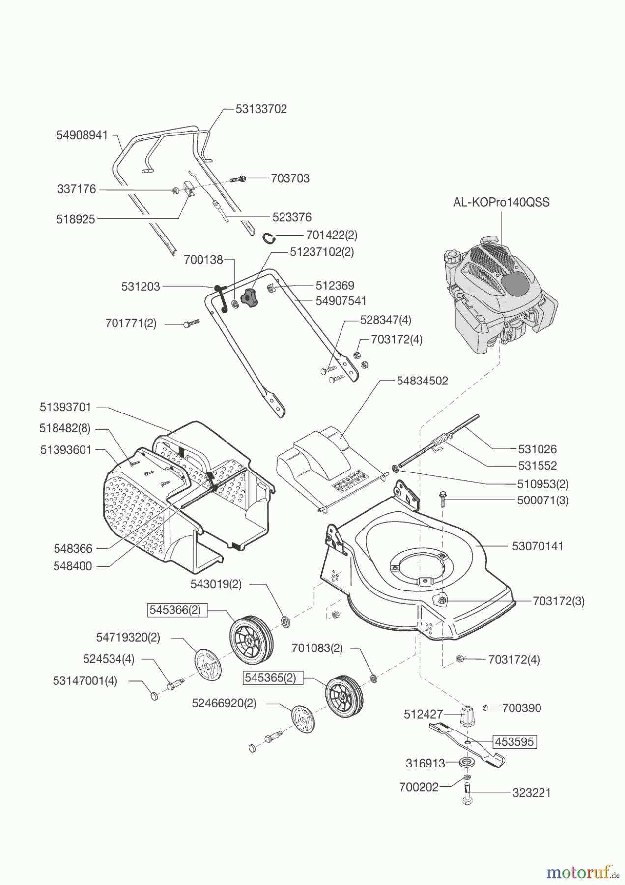 AL-KO Gartentechnik Benzinrasenmäher 40 B 02/2013 - 12/2014 Seite 1