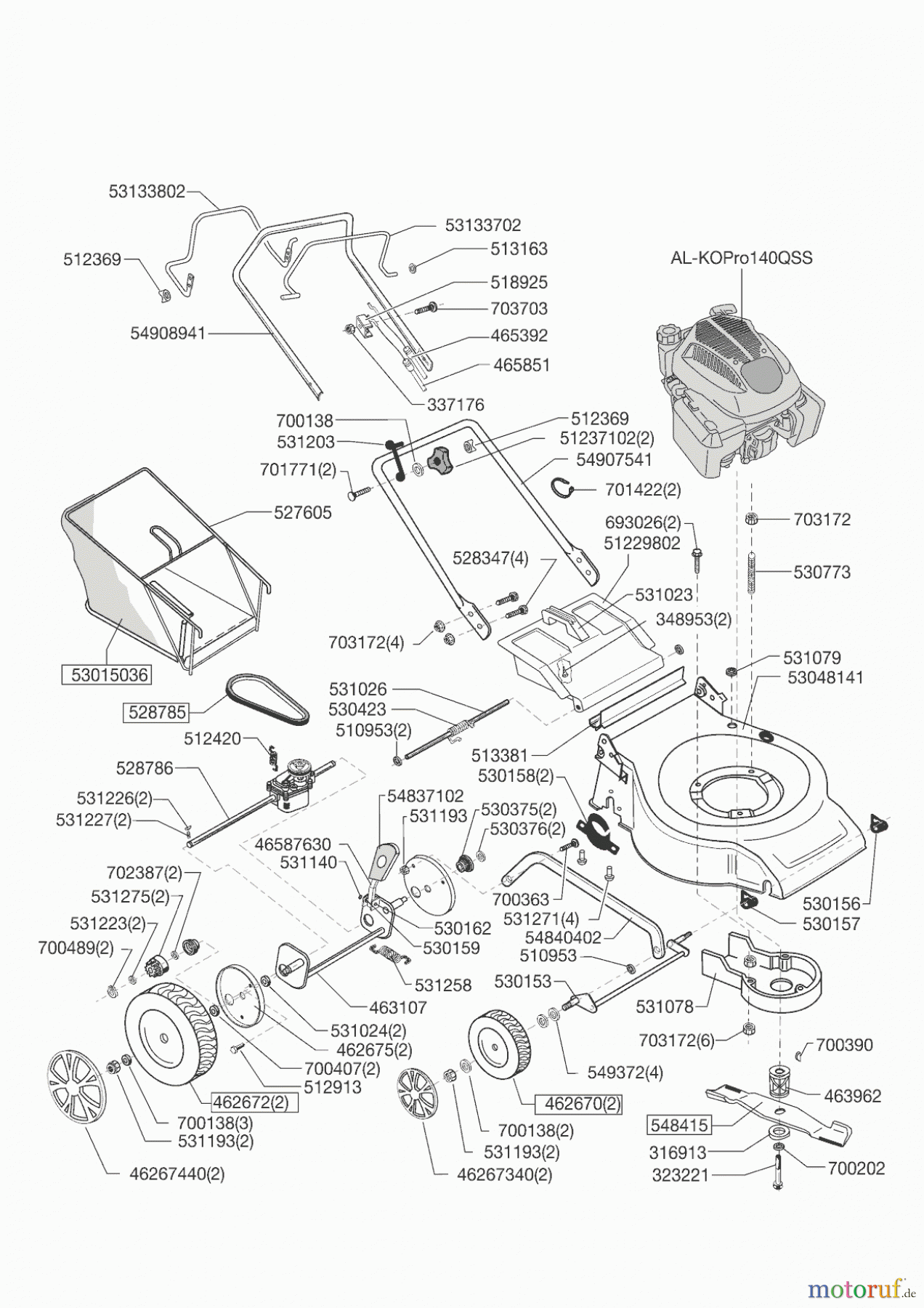 AL-KO Gartentechnik Benzinrasenmäher HW 51 BR 02/2013 - 12/2014 Seite 1