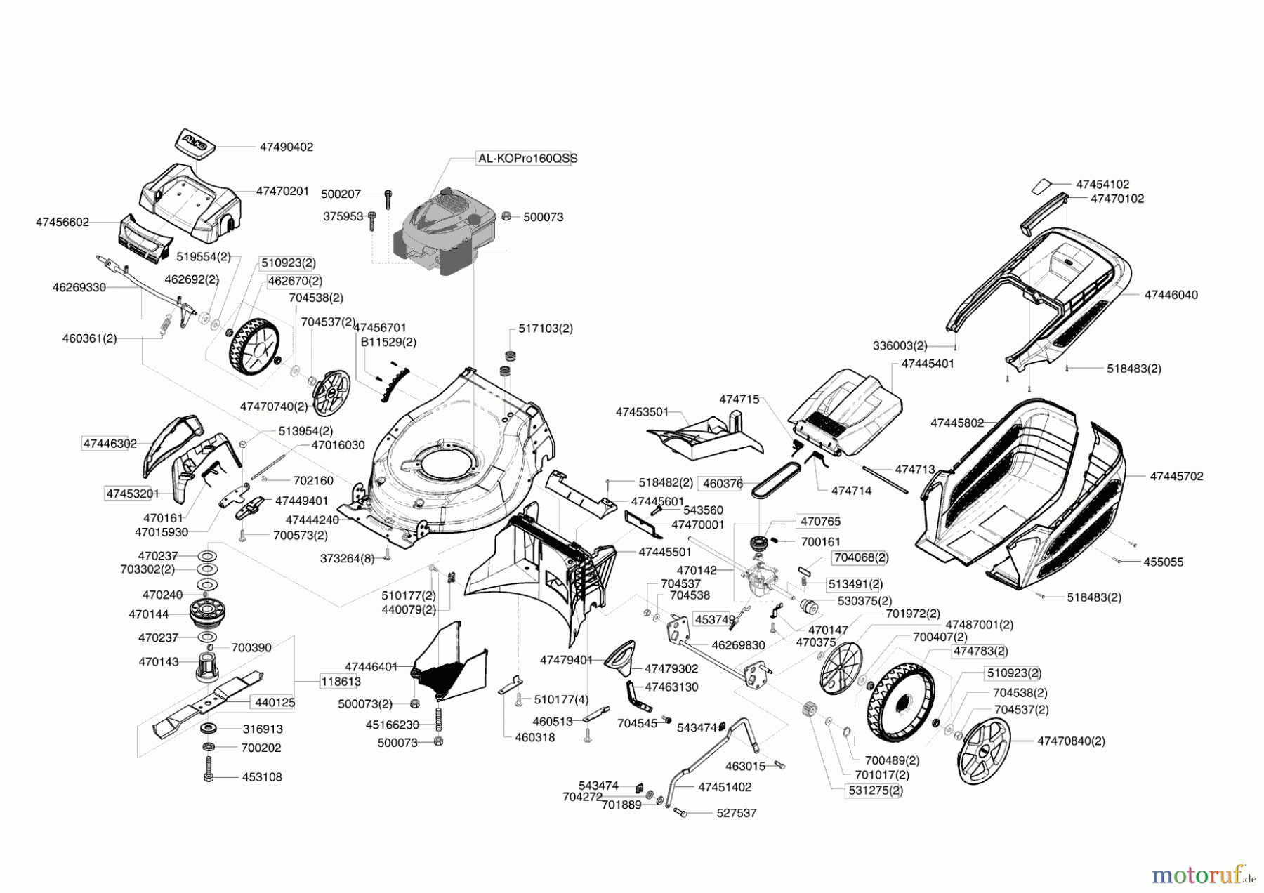 AL-KO Gartentechnik Benzinrasenmäher Highline 473 VS-A 04/2013 - 11/2013 Seite 1