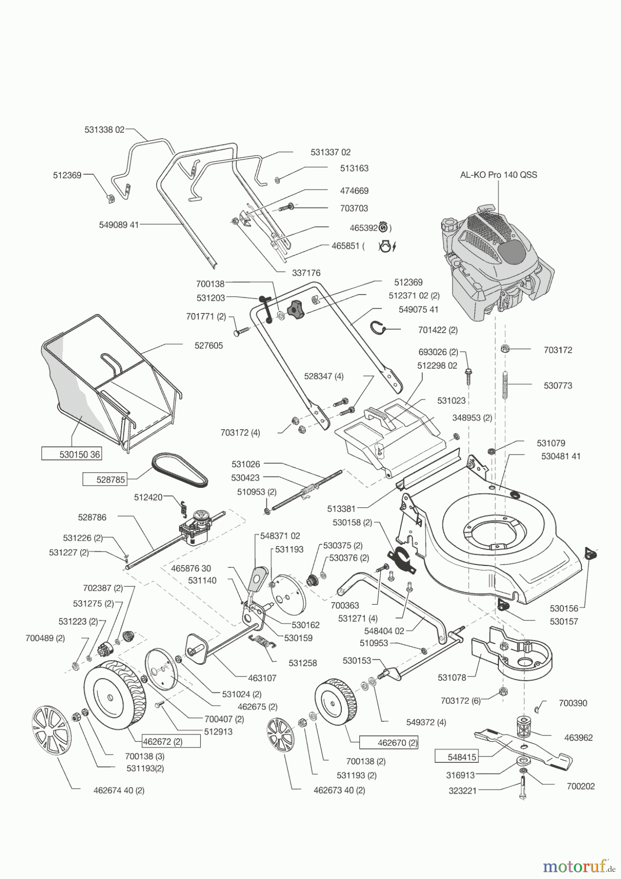 AL-KO Gartentechnik Benzinrasenmäher HW 51 BR ab 12/2014 Seite 1