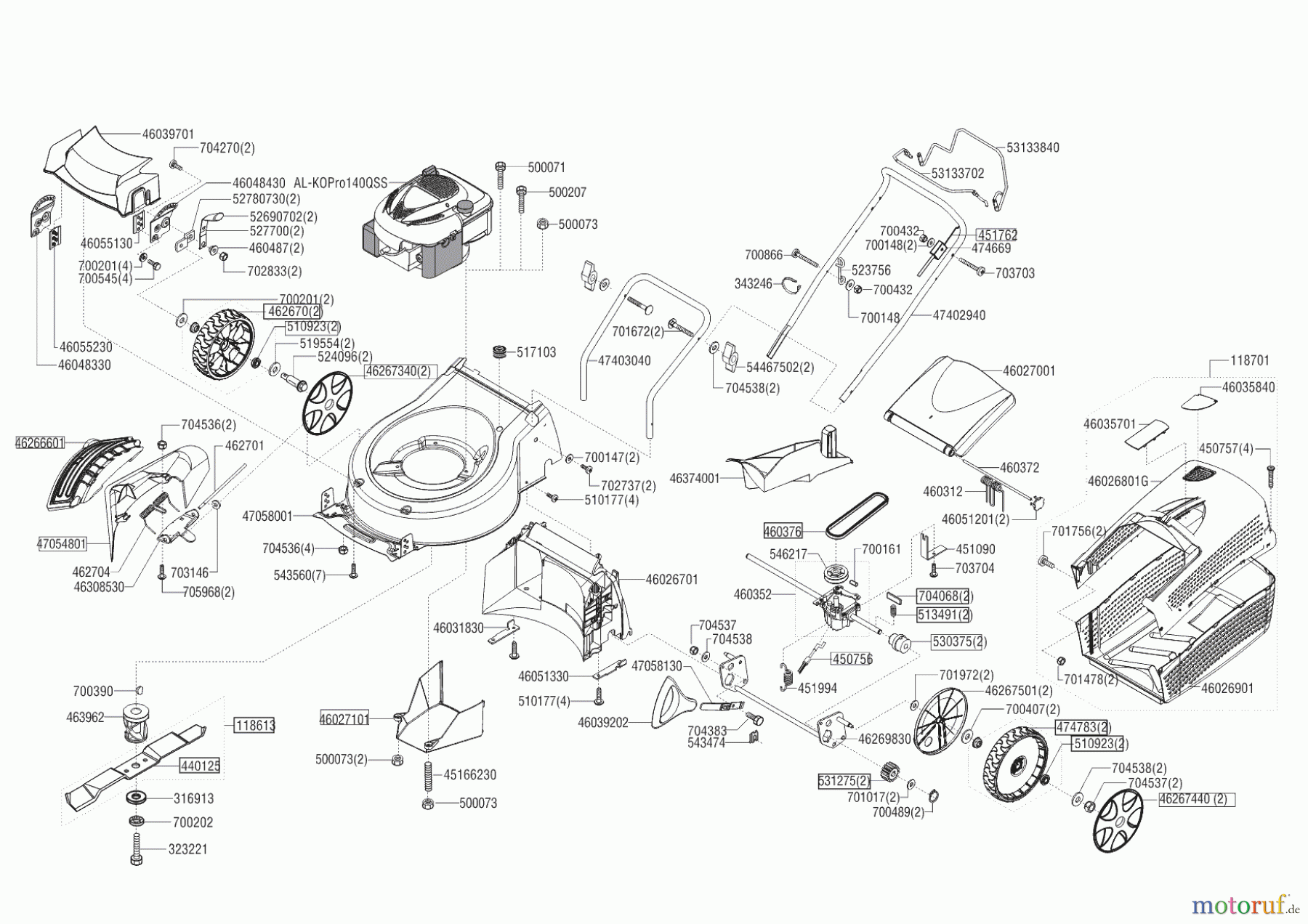  AL-KO Gartentechnik Benzinrasenmäher 450 SP BLACKLINE  02/2015 - 06/2015 Seite 1