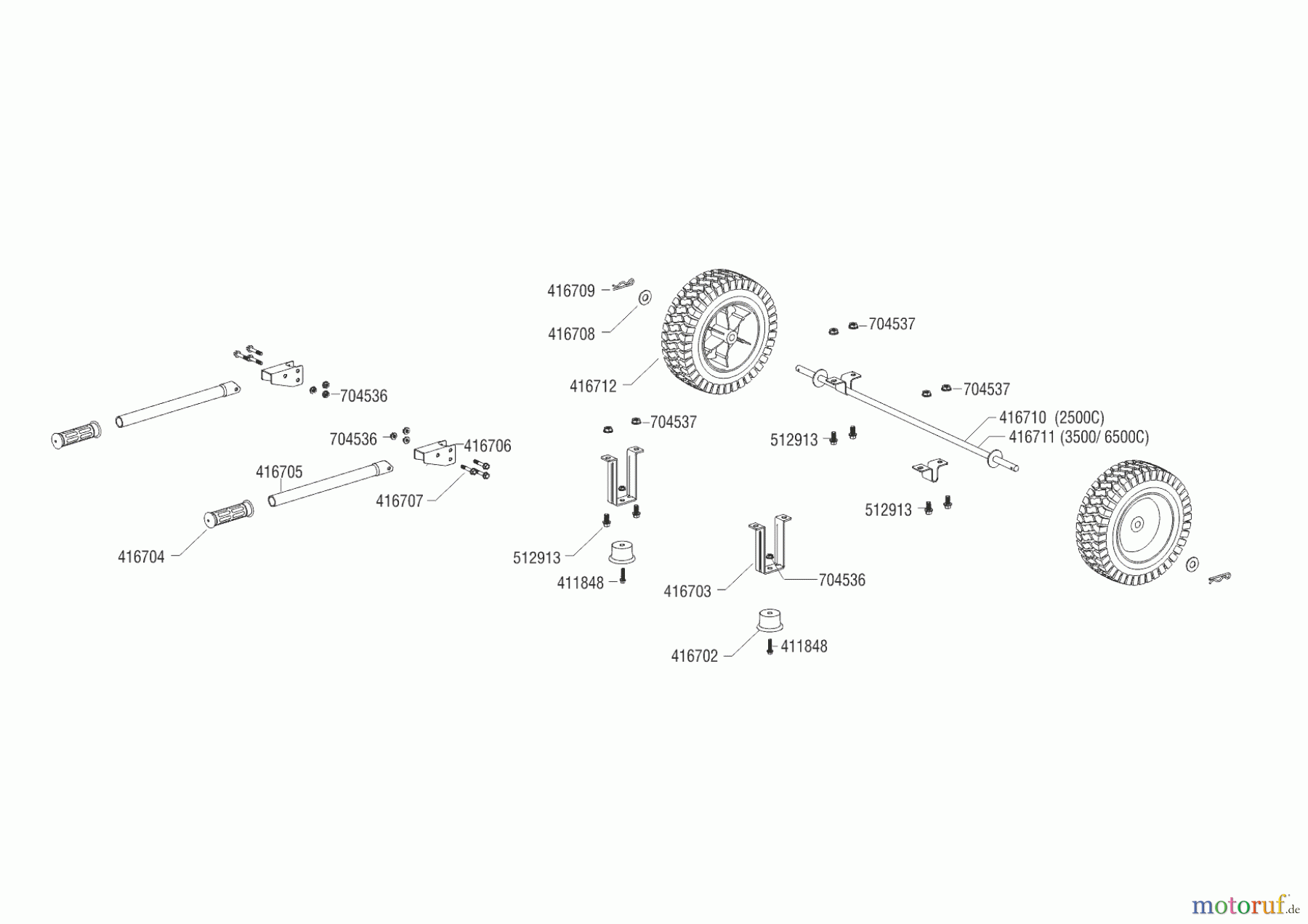 AL-KO Gartentechnik Stromerzeugungsgerät RADSATZ + GRIFFE FÜR 2500+3500+6500 09/2015 Seite 1