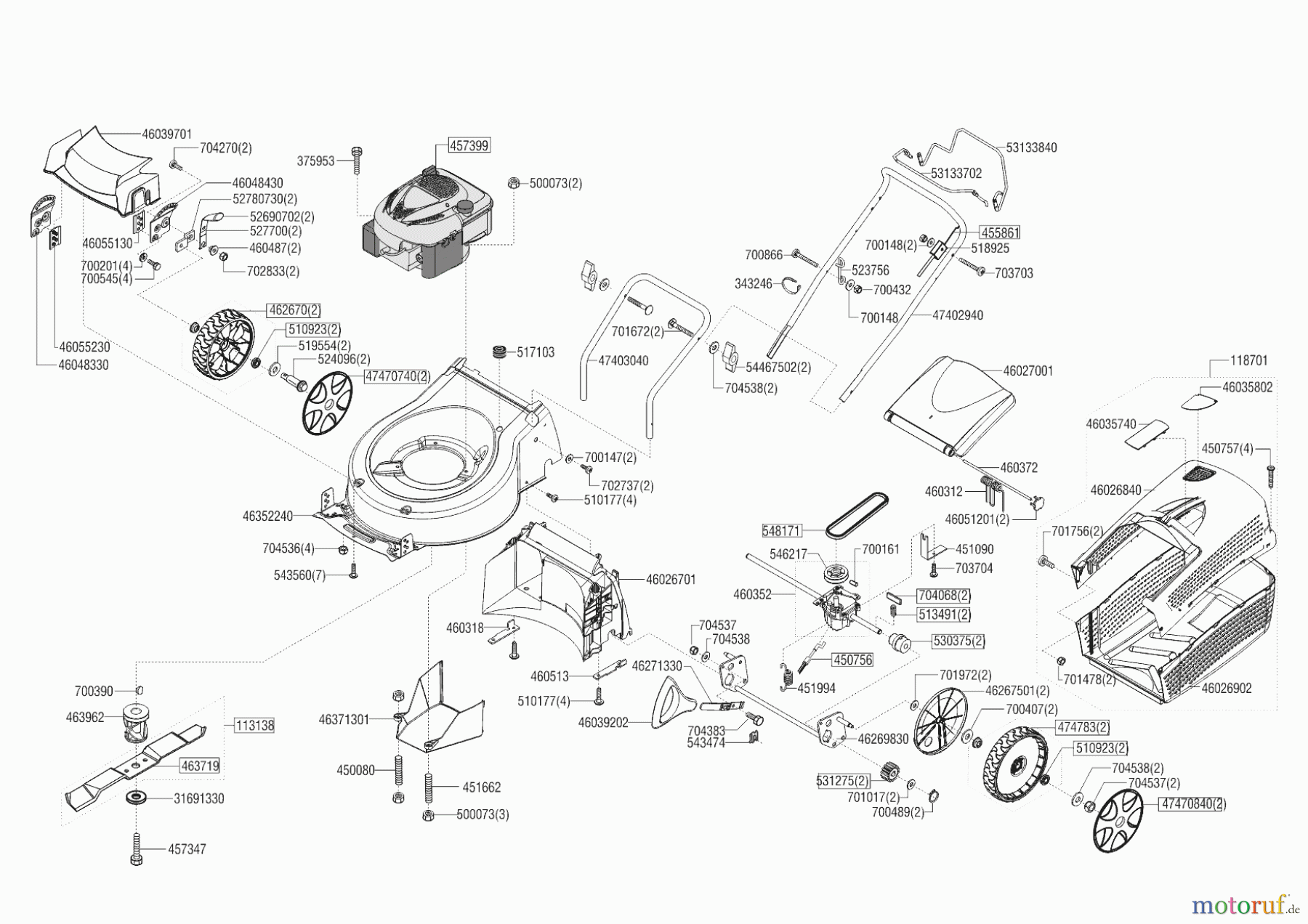  AL-KO Gartentechnik Benzinrasenmäher 42.8 SP-A HIGHLINE  ab 03/2018 Seite 1