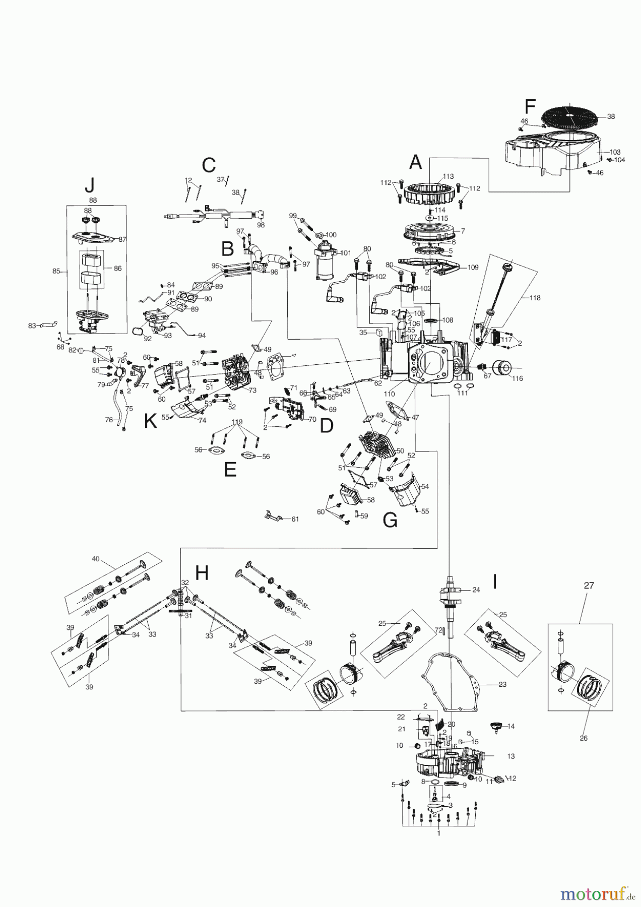 AL-KO Gartentechnik Benzinmotoren B-MOTOR PRO 700 V2 LC2P77F R900 10/2018 Seite 1