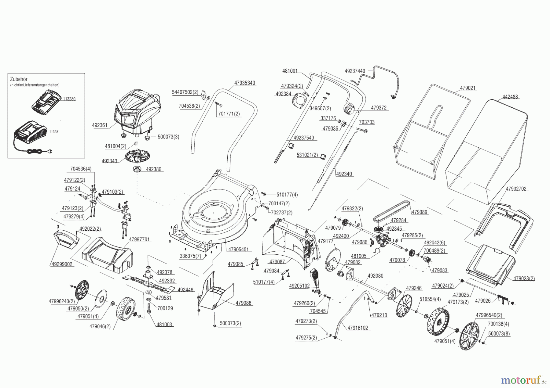 AL-KO Gartentechnik Akkurasenmäher 46.9 LI SP ENERGY FLEX - ohne Akku  02/2019 Seite 1