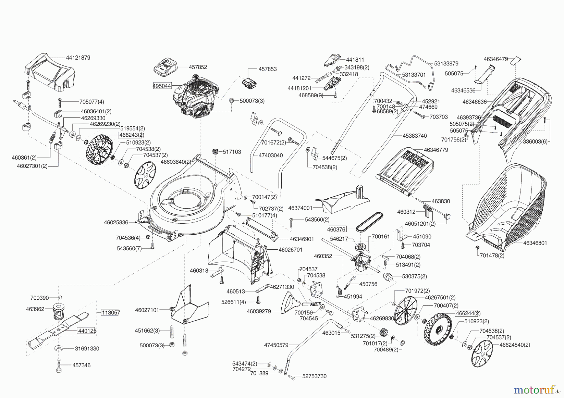 AL-KO Gartentechnik Benzinrasenmäher 4.69 SPI-A PRIMASTER ab 02/2019 Seite 1