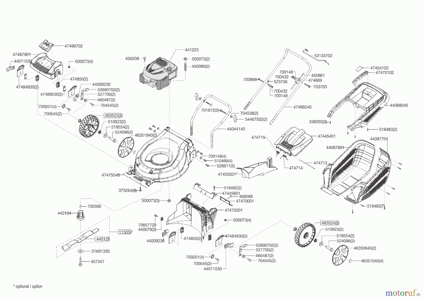  AL-KO Gartentechnik Benzinrasenmäher 46.5 P-A Highline  ab 07/2019 Seite 1