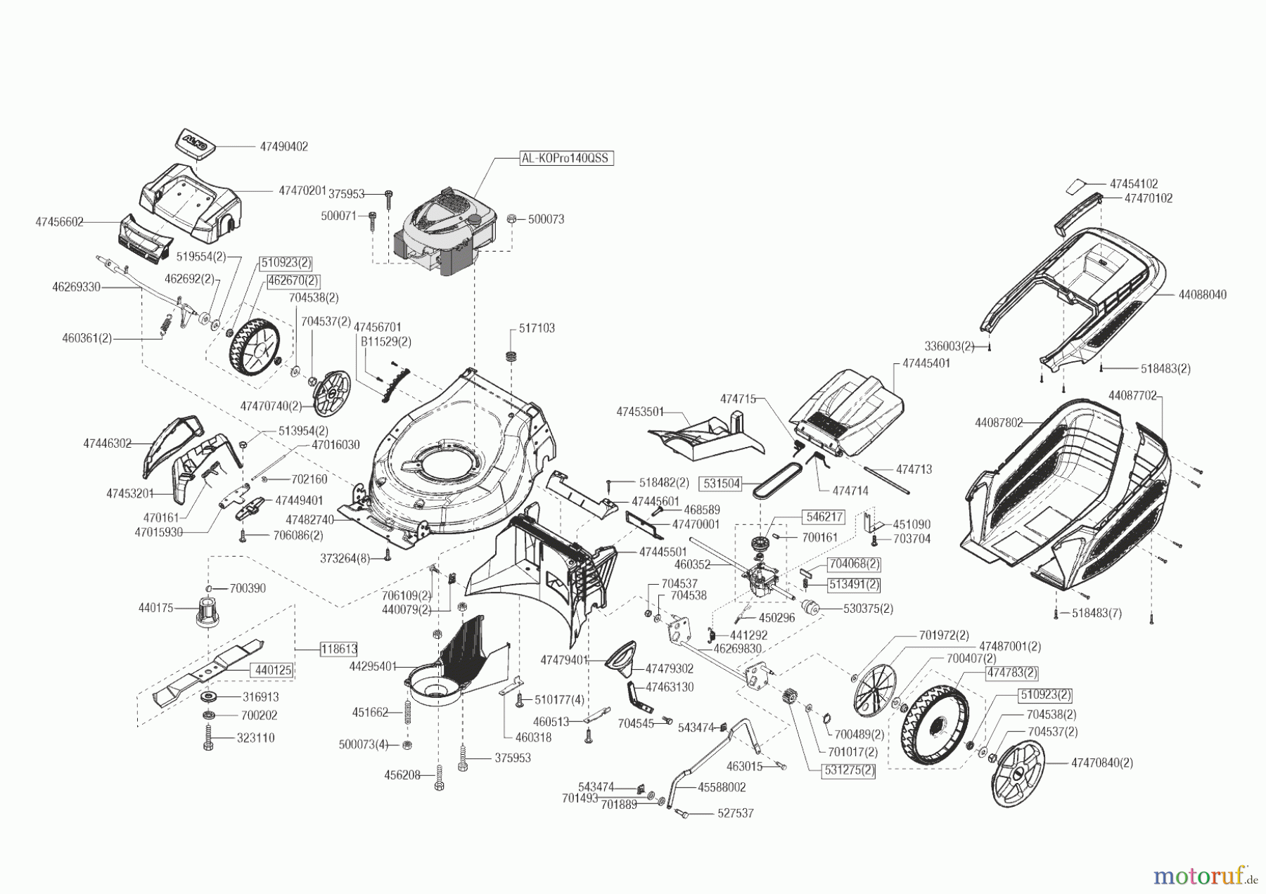 AL-KO Gartentechnik Benzinrasenmäher Highline 475 SP-A ab 09/2021 Seite 1