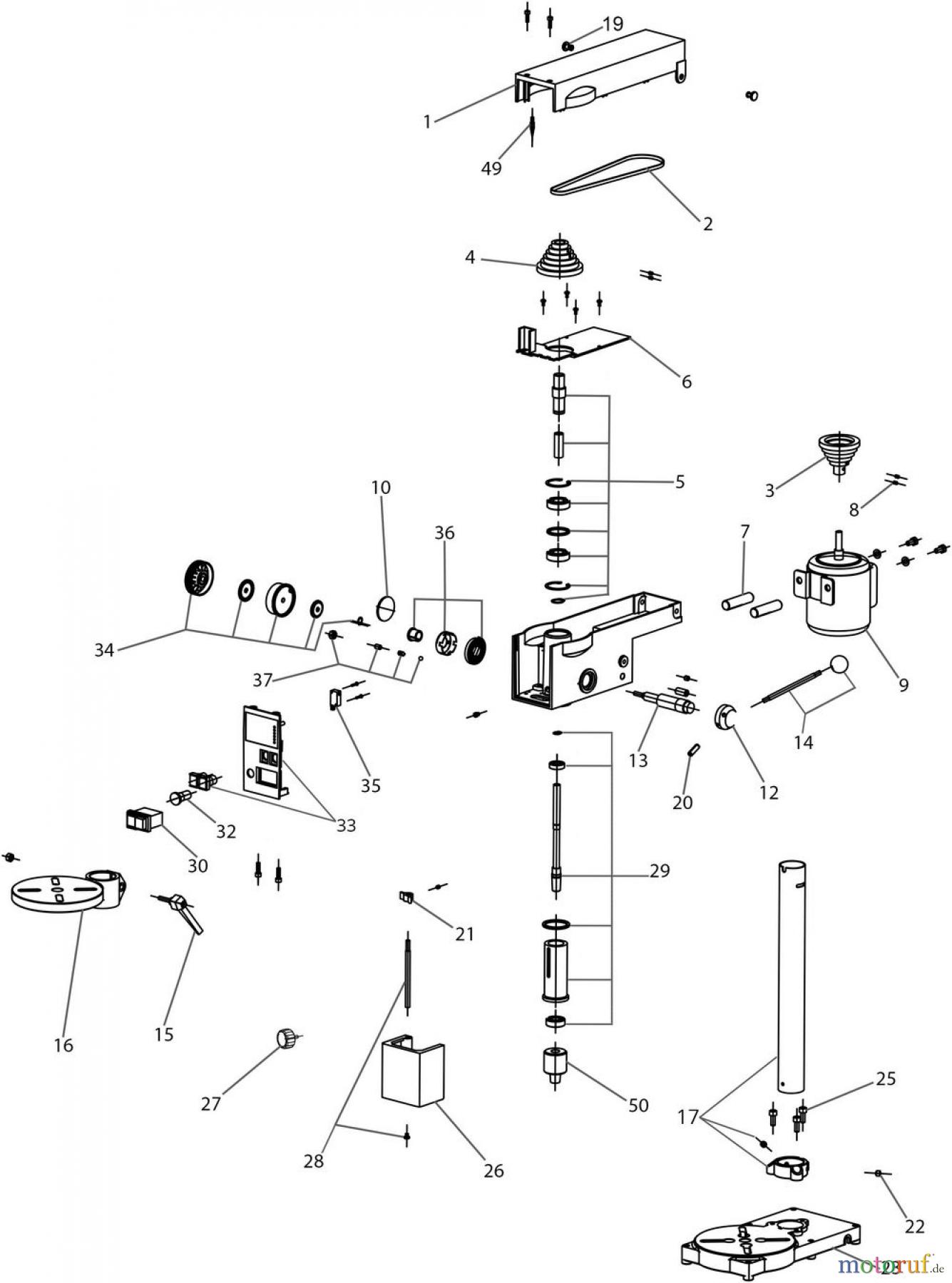 Ryobi (Schlag-)Bohrschrauber Tischbohrmaschine Tischbohrmaschine GTB 13 PRO Art.Nr.: 55214 FSL55214-02 Seite 1