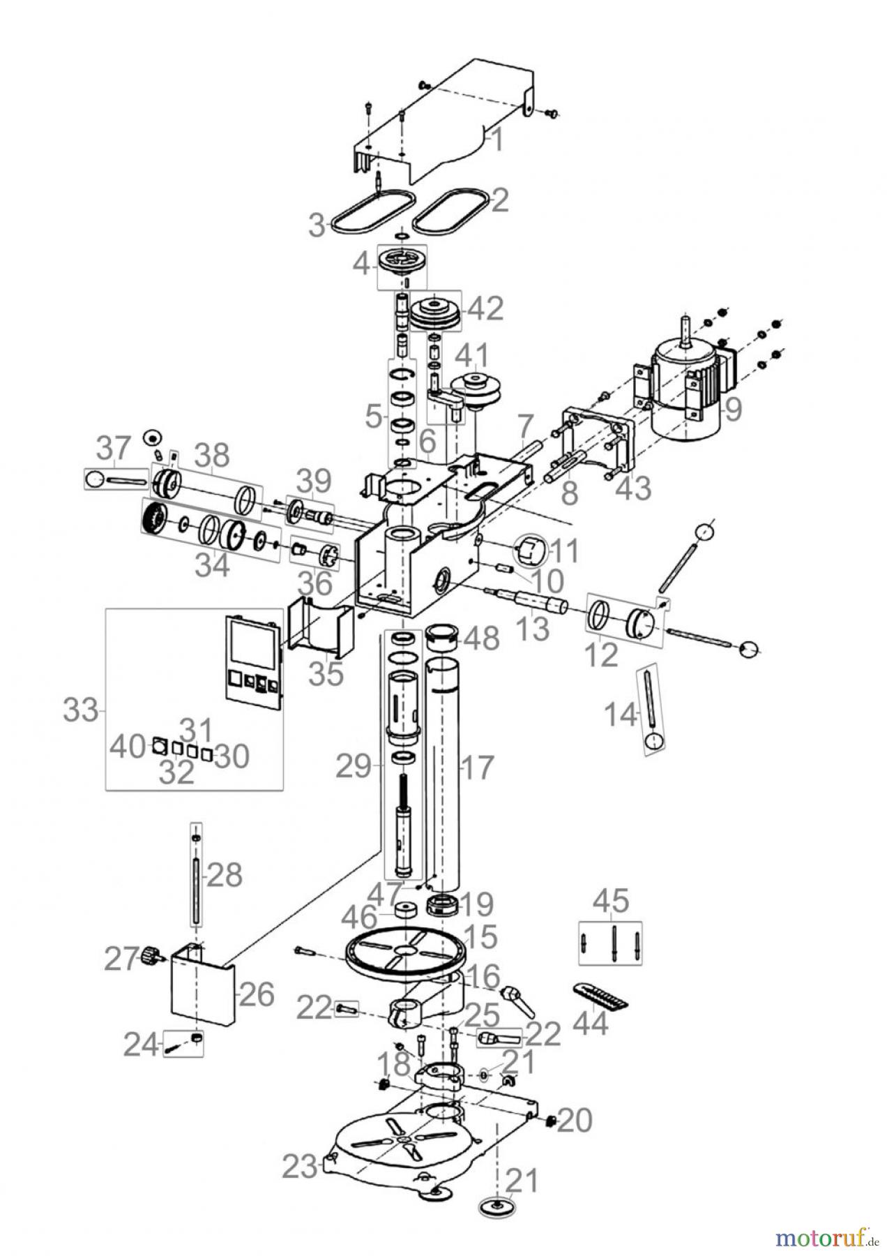Ryobi (Schlag-)Bohrschrauber Tischbohrmaschine Tischbohrmaschine GTB 18 VARIO PRO Art.Nr.: 55218 FSL55218-01 Seite 1
