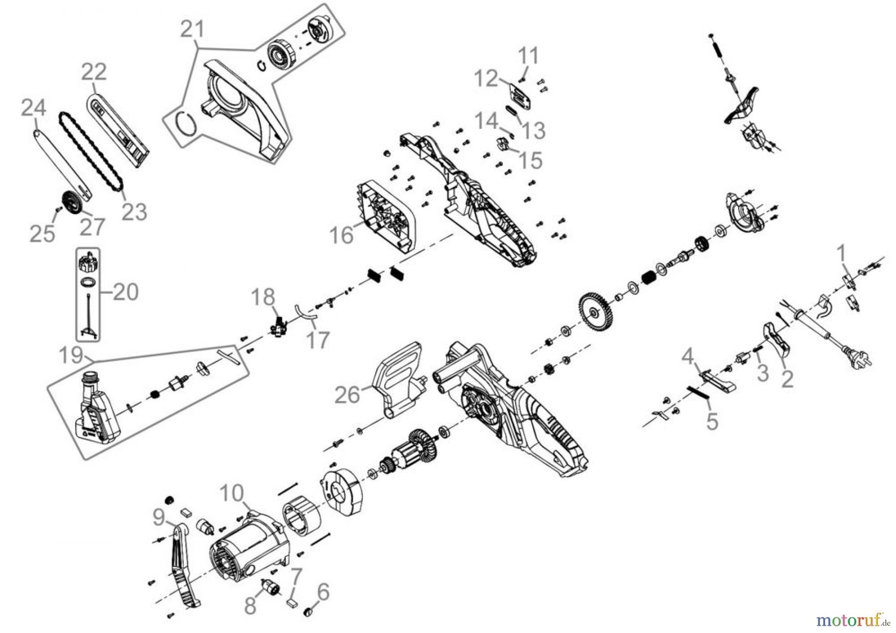 Güde Brennholzbearbeitung Kettensägen Elektro Kettensägen Elektrokettensäge KS 355 EC Art.Nr.: 95031 FSL95031-01 Seite 1