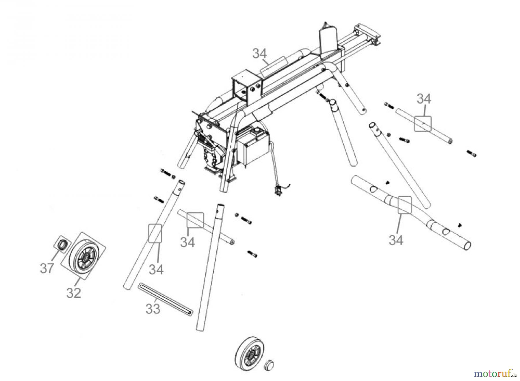  Güde Brennholzbearbeitung Holzspalter bis 7 t Spaltdruck KURZHOLZSPALTER W 520 / 5,5 T UG - 94711 FSL94711-02 Seite 2