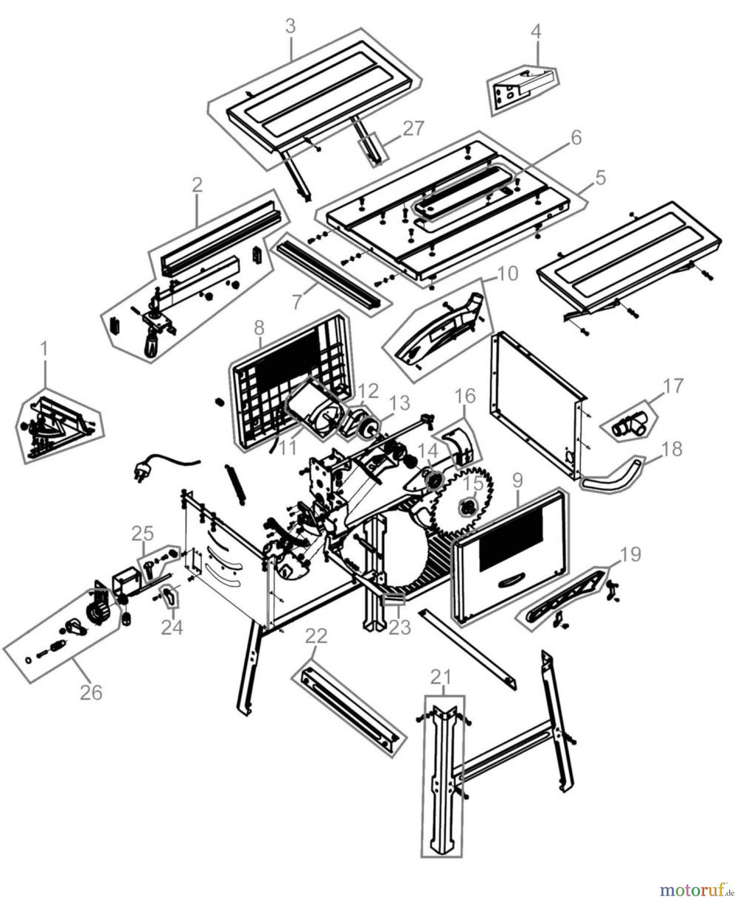  Güde Holzbearbeitung Tischkreissägen TISCHKREISSÄGE TK 2400 ECO - 55166 FSL55166-02 Seite 1