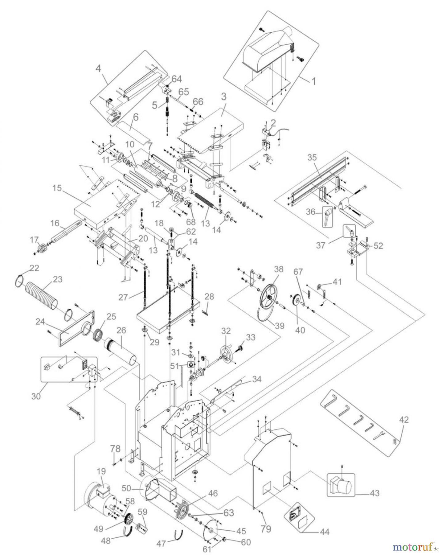 Güde Holzbearbeitung Hobelmaschinen ABR.U.DICKENHOBEL GADH 254/400V - 55059 FSL55059-02 Seite 1
