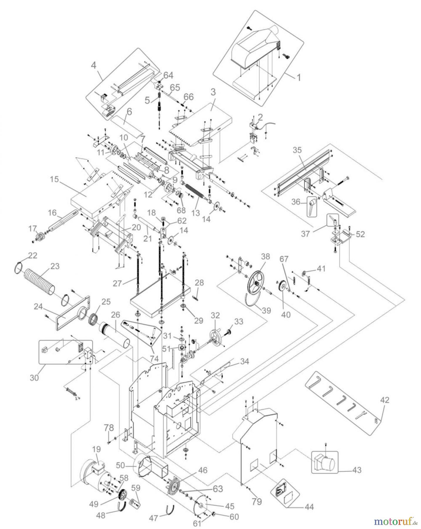 Güde Holzbearbeitung Hobelmaschinen ABR.U.DICKENHOBEL GADH 254/400V - 55059 FSL55059-03 Seite 1