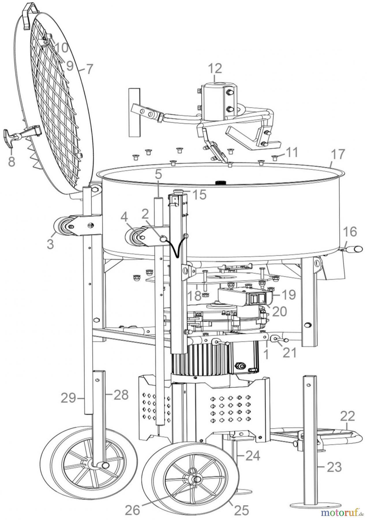  Güde Baugeräte Betonmischer Zwangsmischer GZM 120 Art.Nr.: 55459 FSL55459-01 Seite 1