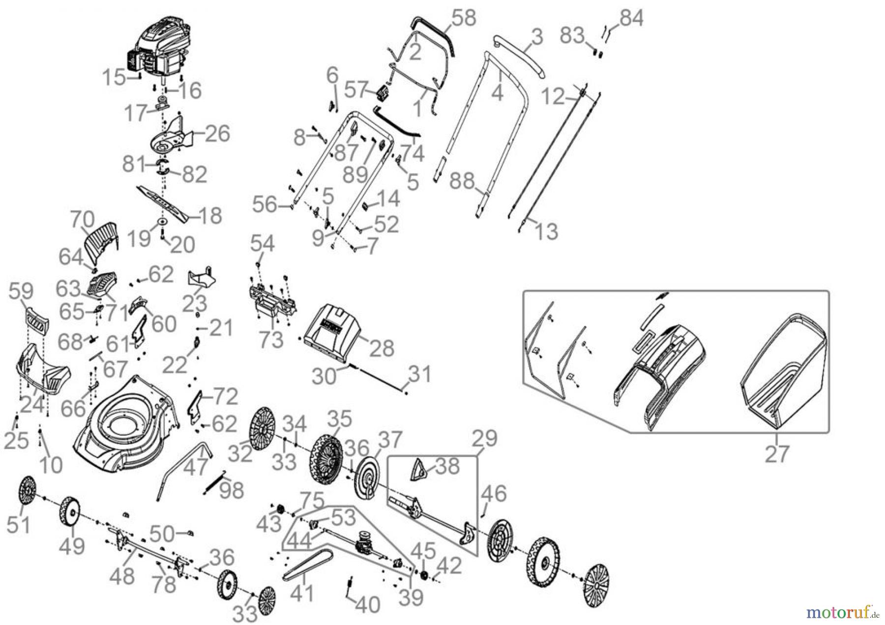Güde Gartentechnik Rasenmäher Benzin-Rasenmäher Schnittbreite ab 50 cm Rasenmäher BIG WHEELER 534.1 R Art.Nr.: 95458 FSL95458-01 Seite 1