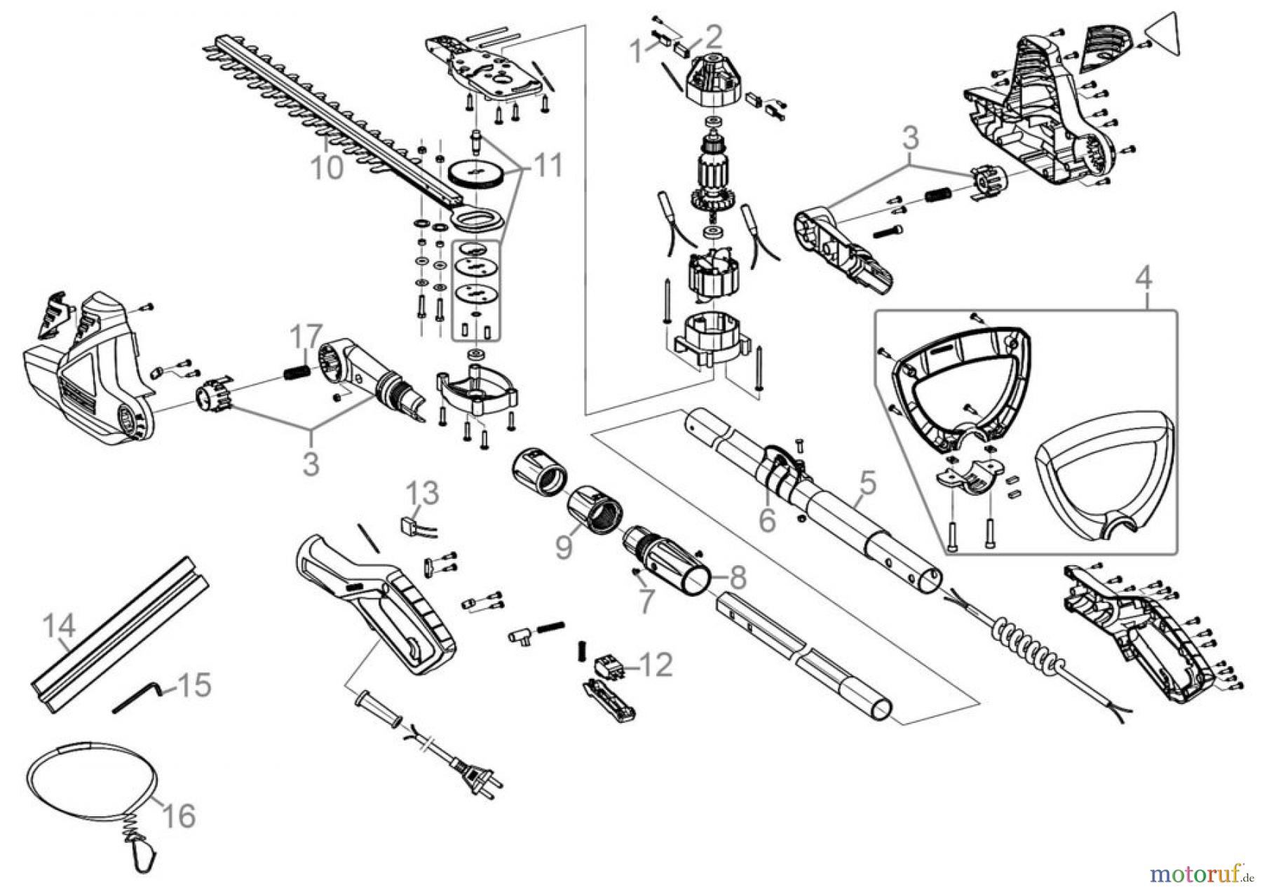 Güde Gartentechnik Heckenscheren Elektro-Heckenscheren Teleskop Heckenschere GTHS 6045.1 Art.Nr.: 95102 FSL95102-01 Seite 1