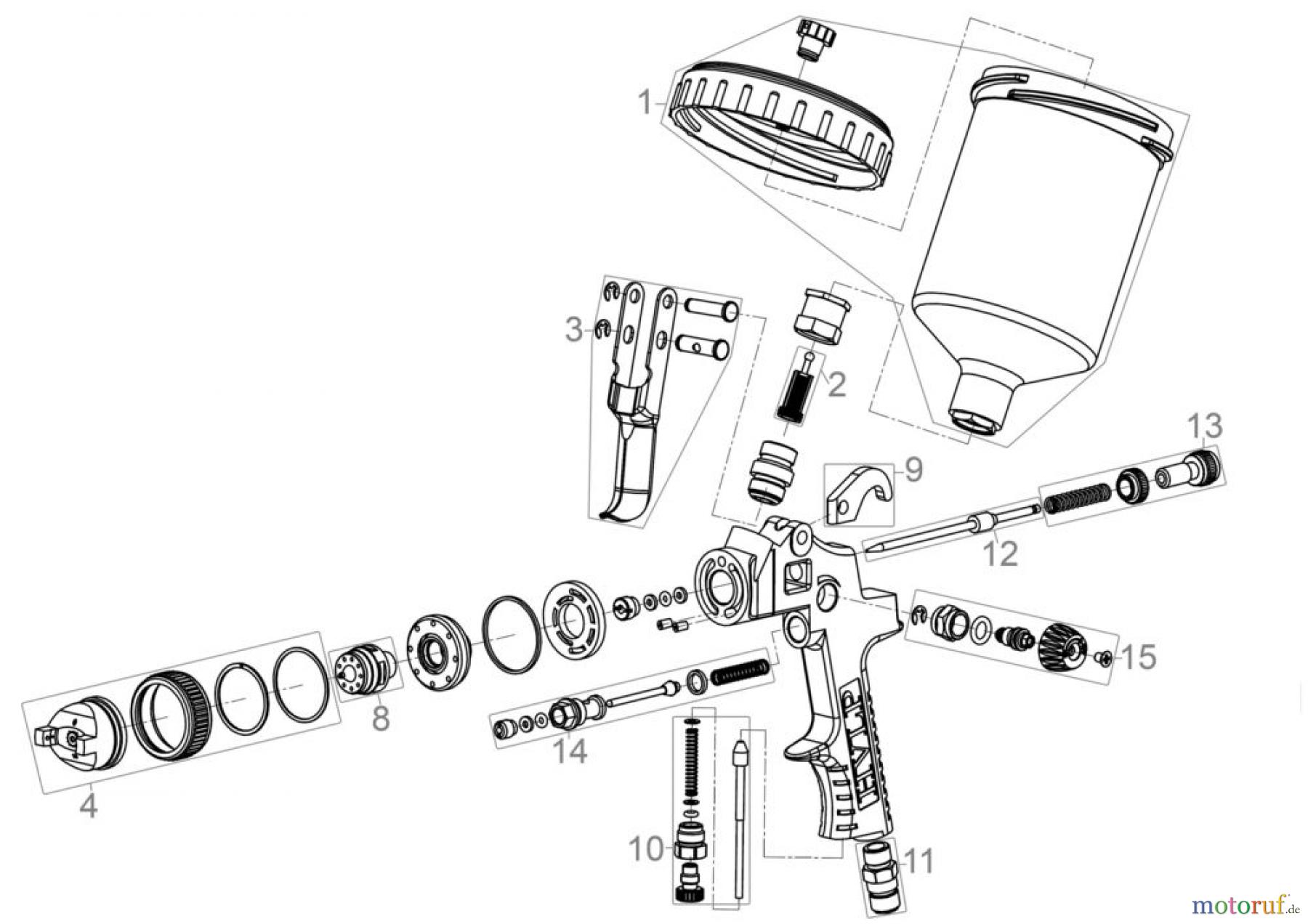 Güde Drucklufttechnik Druckluft Zubehör Farbspritzpistole Farbspritzpistole PROFI-F Art.Nr.: 40130 FSL40130-02 Seite 1