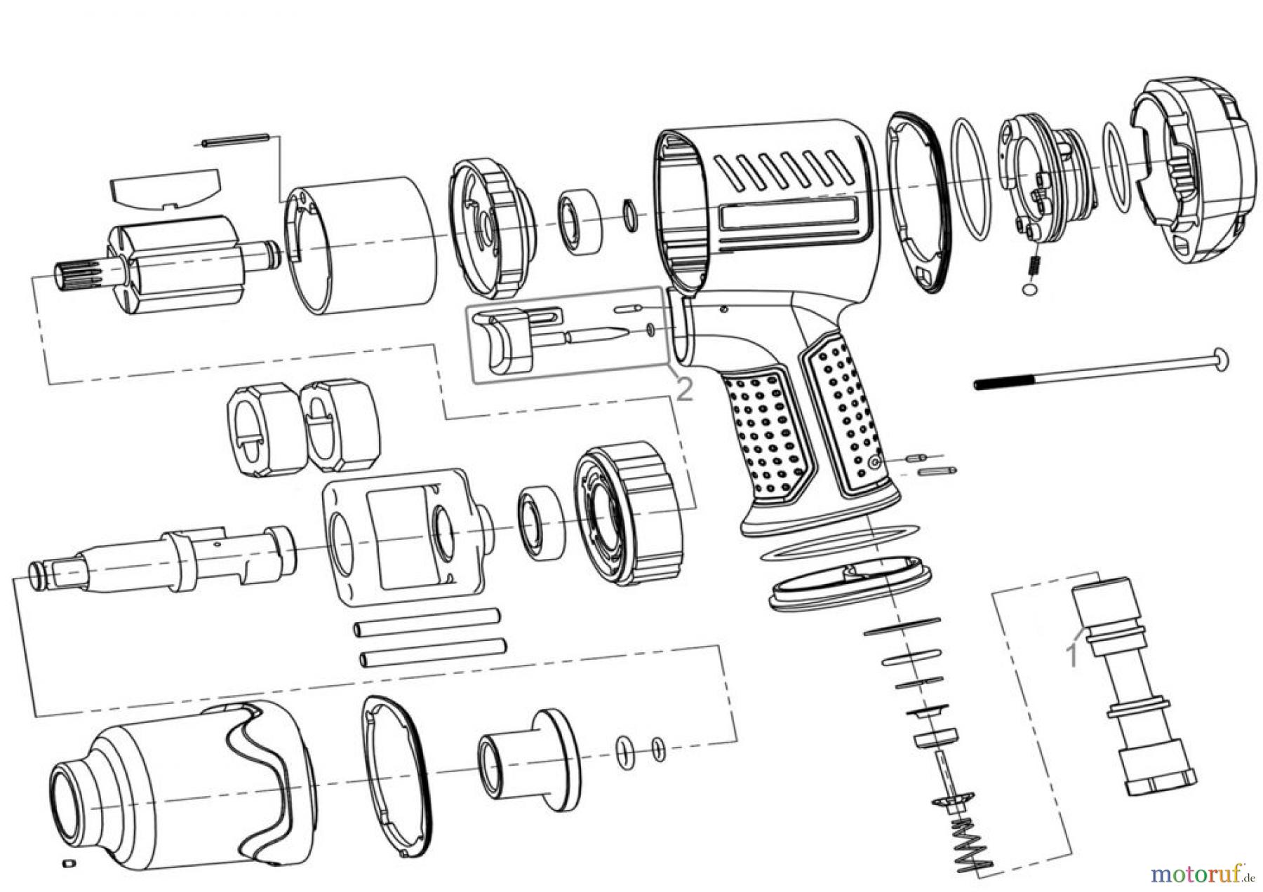 Güde Drucklufttechnik Druckluftwerkzeuge Schlagschrauber DL-Schlagschrauber Twin Hammer 1/2 Art.Nr.: 40122 FSL40122-02 Seite 1