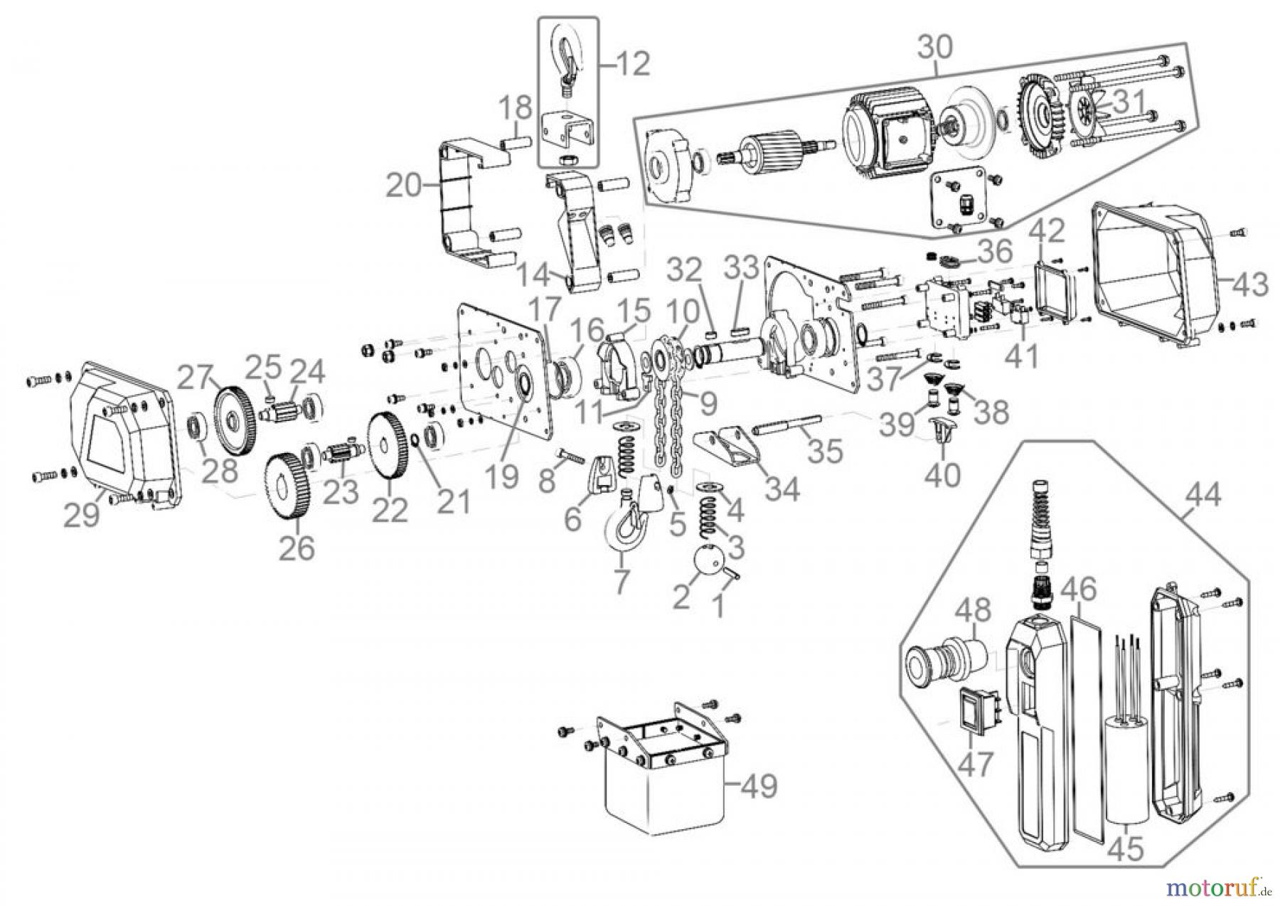  Güde Hebetechnik Seilzüge Elektrischer Kettenzug GEKZ 300 Art.Nr.: 1707 FSL01707-01 Seite 1