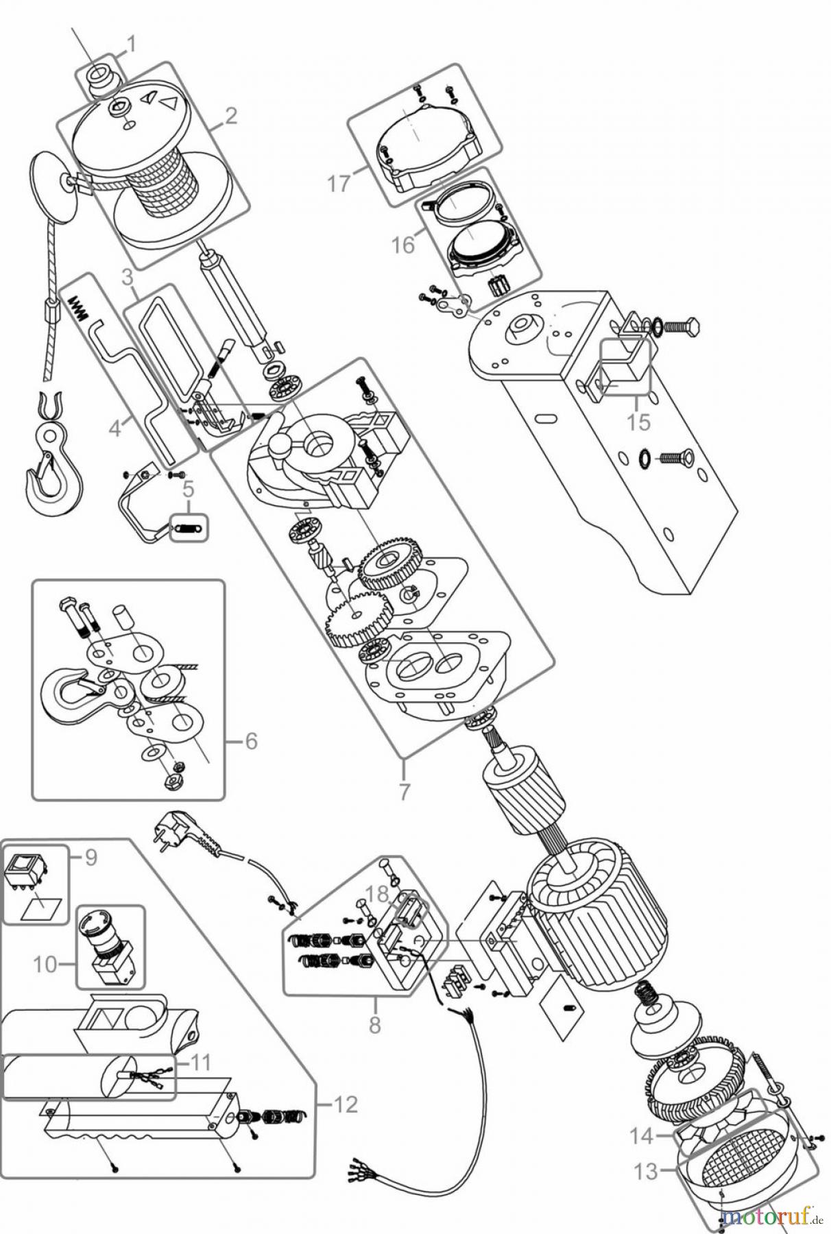  Güde Hebetechnik Seilzüge Elektro-Seilzug GSZ 100/200 CH Art.Nr.: 55050CH FSL55050CH-01 Seite 1