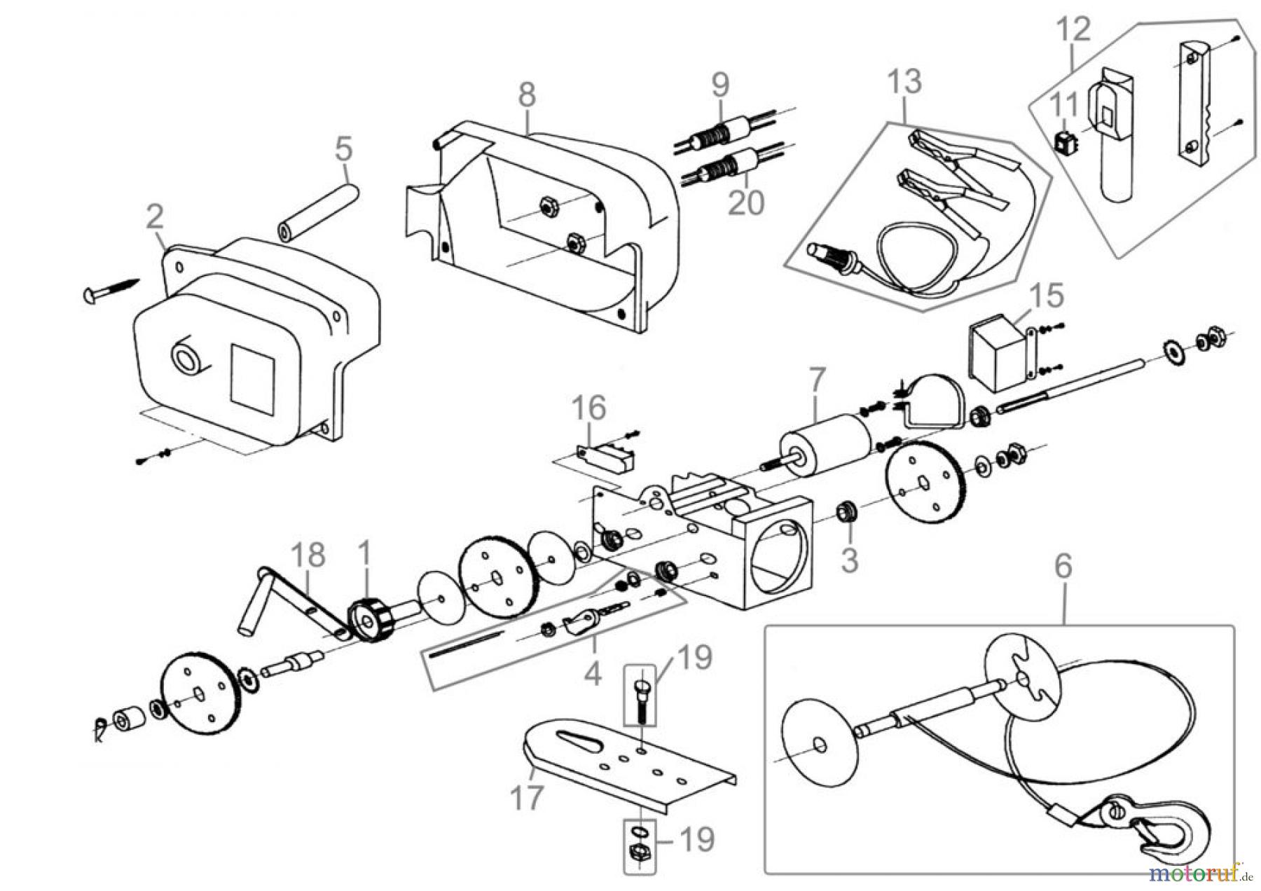 Güde Hebetechnik Seilwinden ELEKTROSEILWINDE 1200/ 12 VOLT - 55127 FSL55127-02 Seite 1