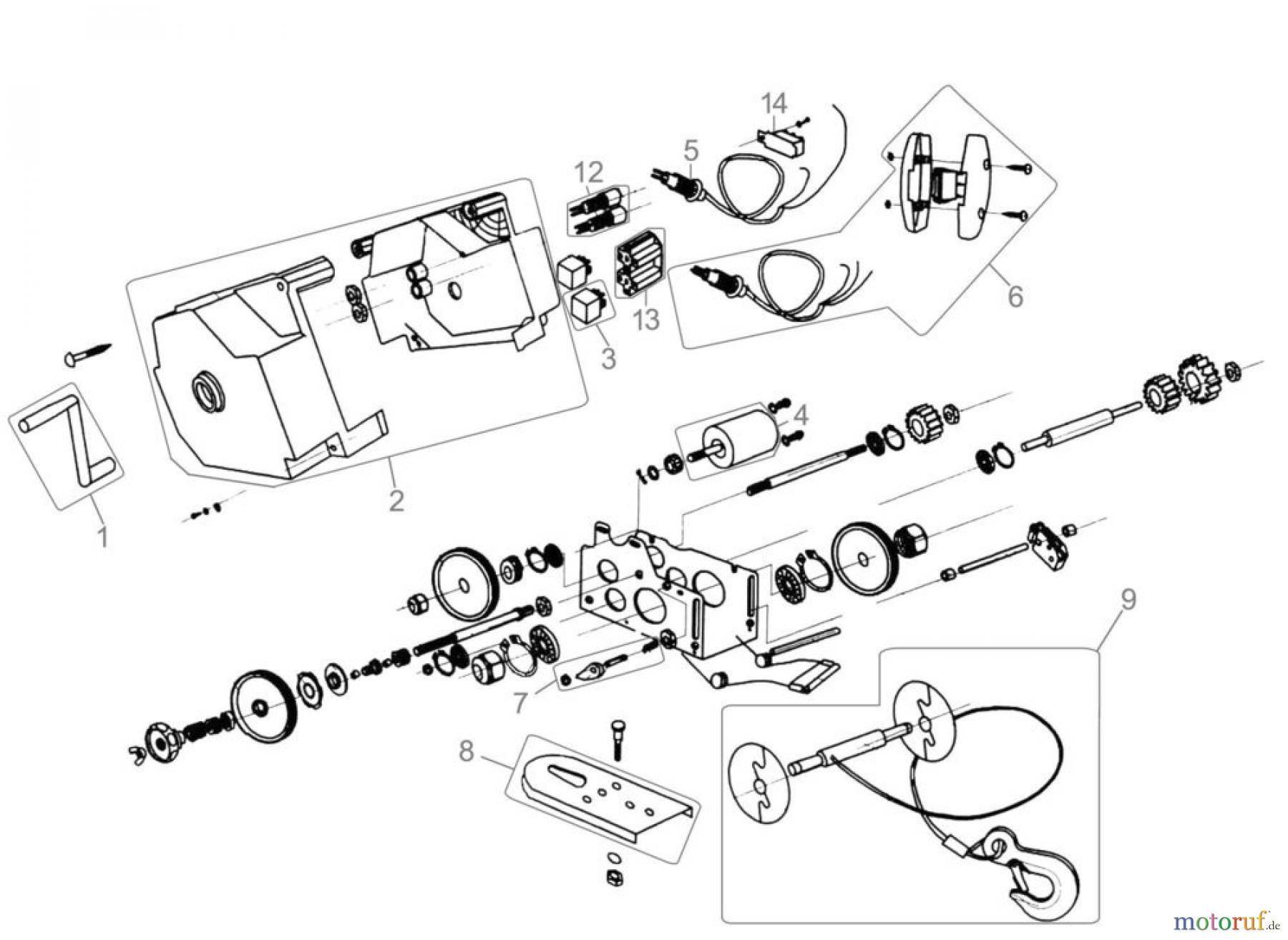 Güde Hebetechnik Seilwinden ELEKTROWINDE 1800/12 VOLT - 55128 FSL55128-04 Seite 1