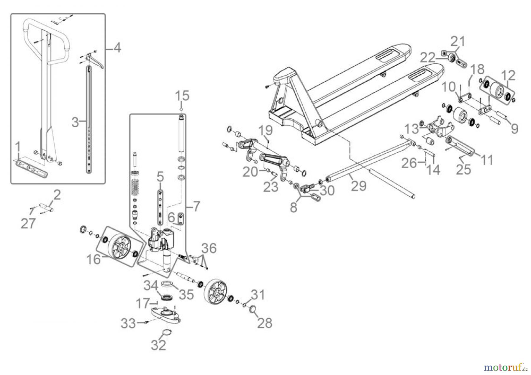 Güde Hebetechnik Gabelhubwagen Gabelhubwagen GHW 2500-115 PA Art.Nr.: 24324 FSL24324-01 Seite 1