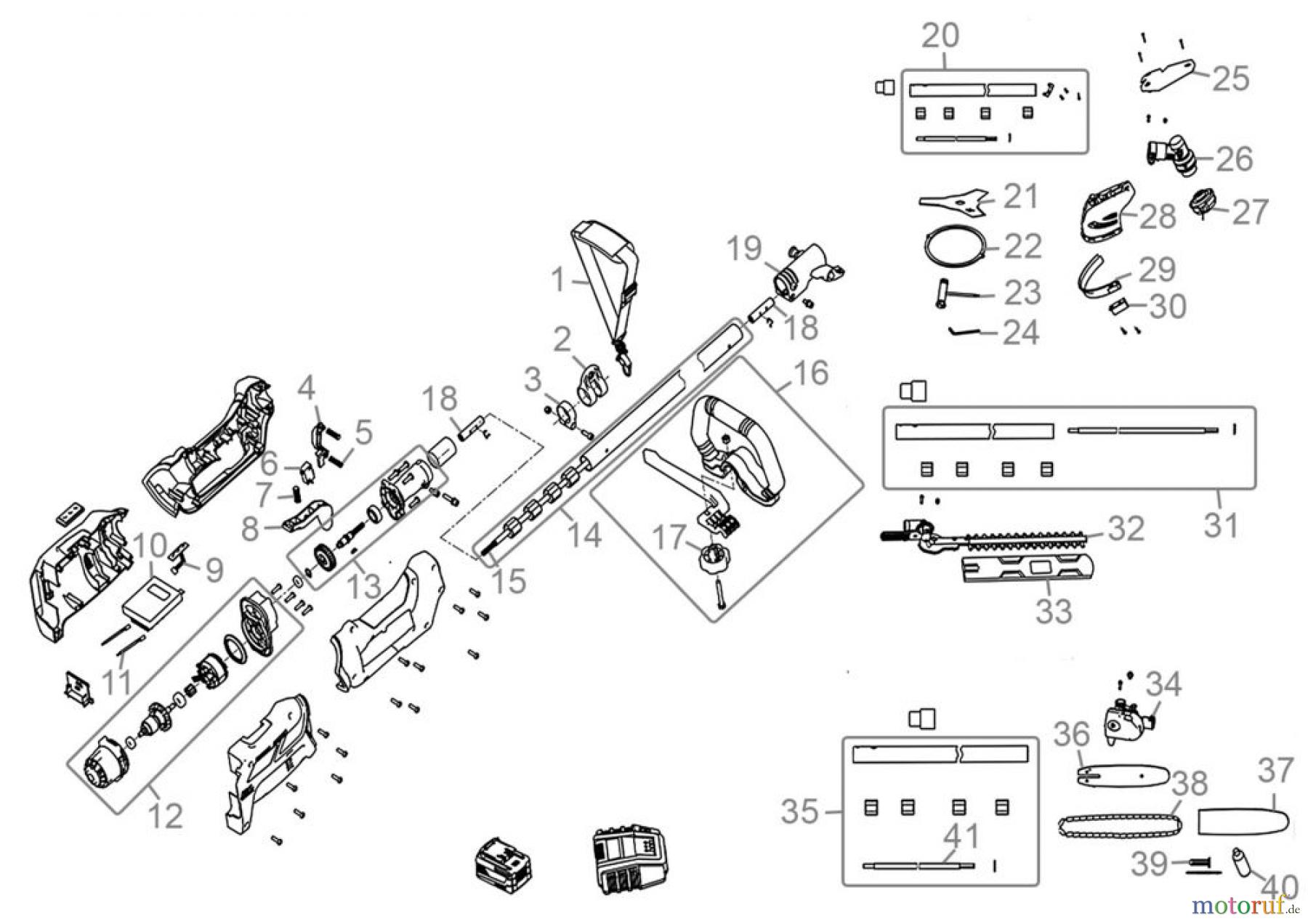 Güde Gartentechnik Gartenpflege-Sets Akku-Sets Akku-Multifunktionswerkzeug (4in1) TGPS 18-0 Art.Nr.: 58521 FSL58521-01 Seite 1