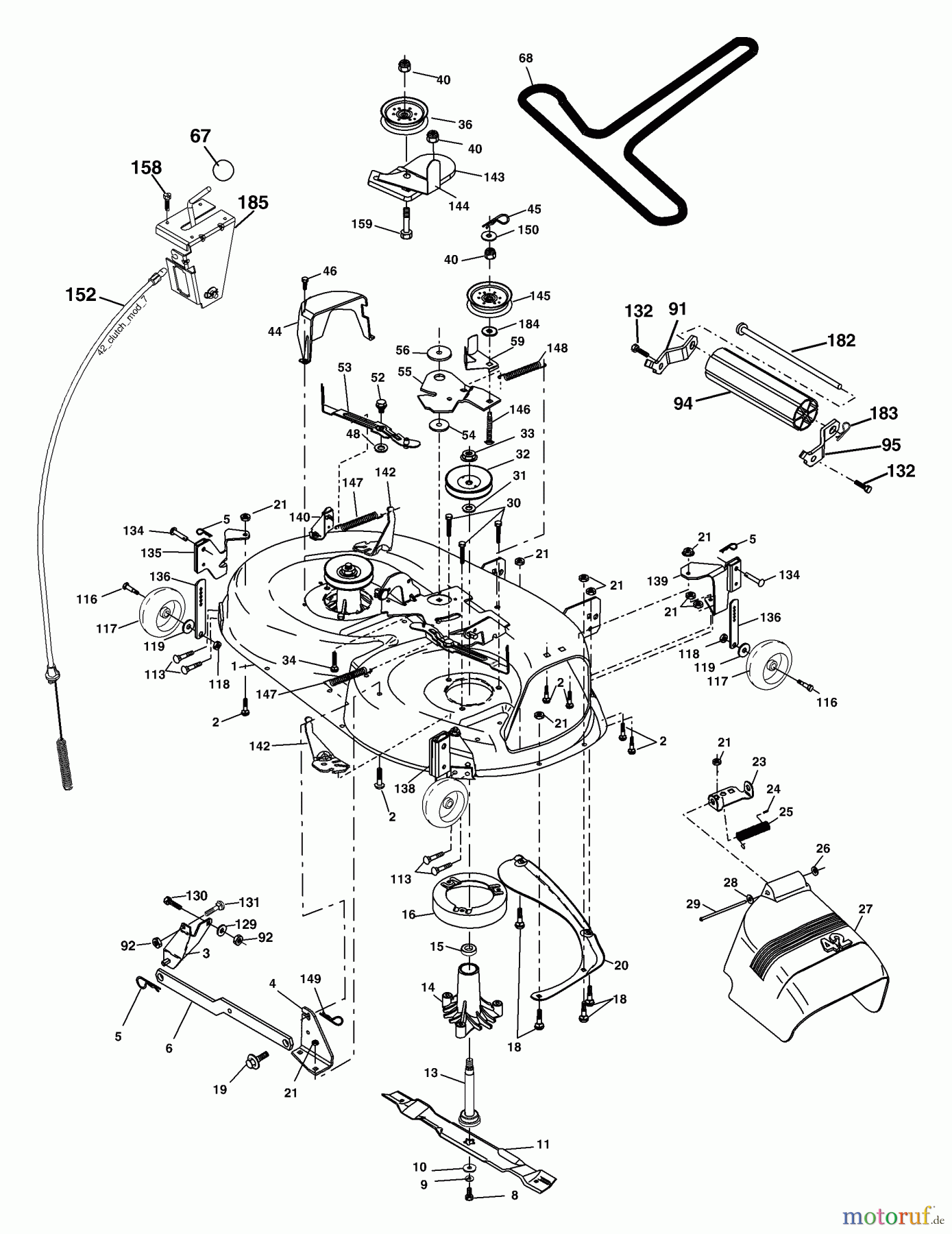 Husqvarna Rasen und Garten Traktoren LTH 2042C (954571953) - Husqvarna Lawn Tractor (2004-03 & After) Mower Deck