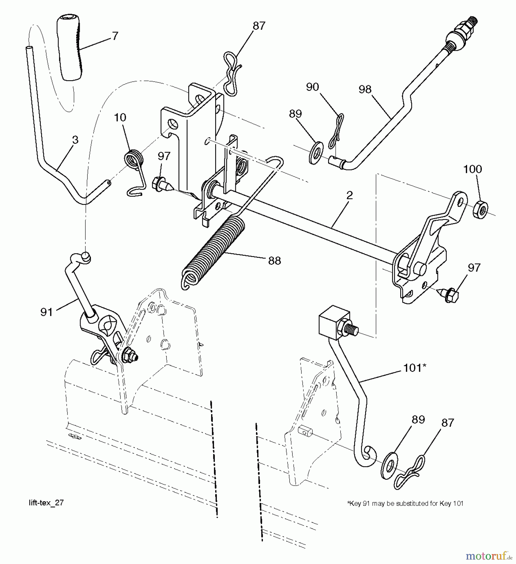 Husqvarna Rasen und Garten Traktoren LTH 2142 (96041017203) - Husqvarna Lawn Tractor (2011-05 & After) MOWER LIFT / DECK LIFT
