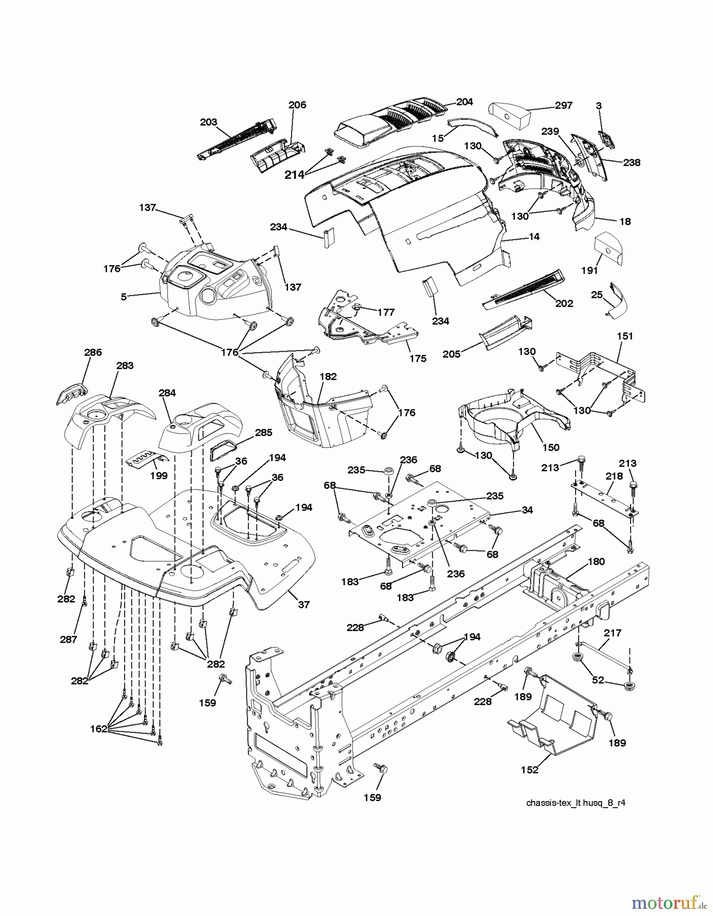  Husqvarna Rasen und Garten Traktoren LTH 2142 (96041023600) - Husqvarna Lawn Tractor (2011-05 & After) CHASSIS ENCLOSURES